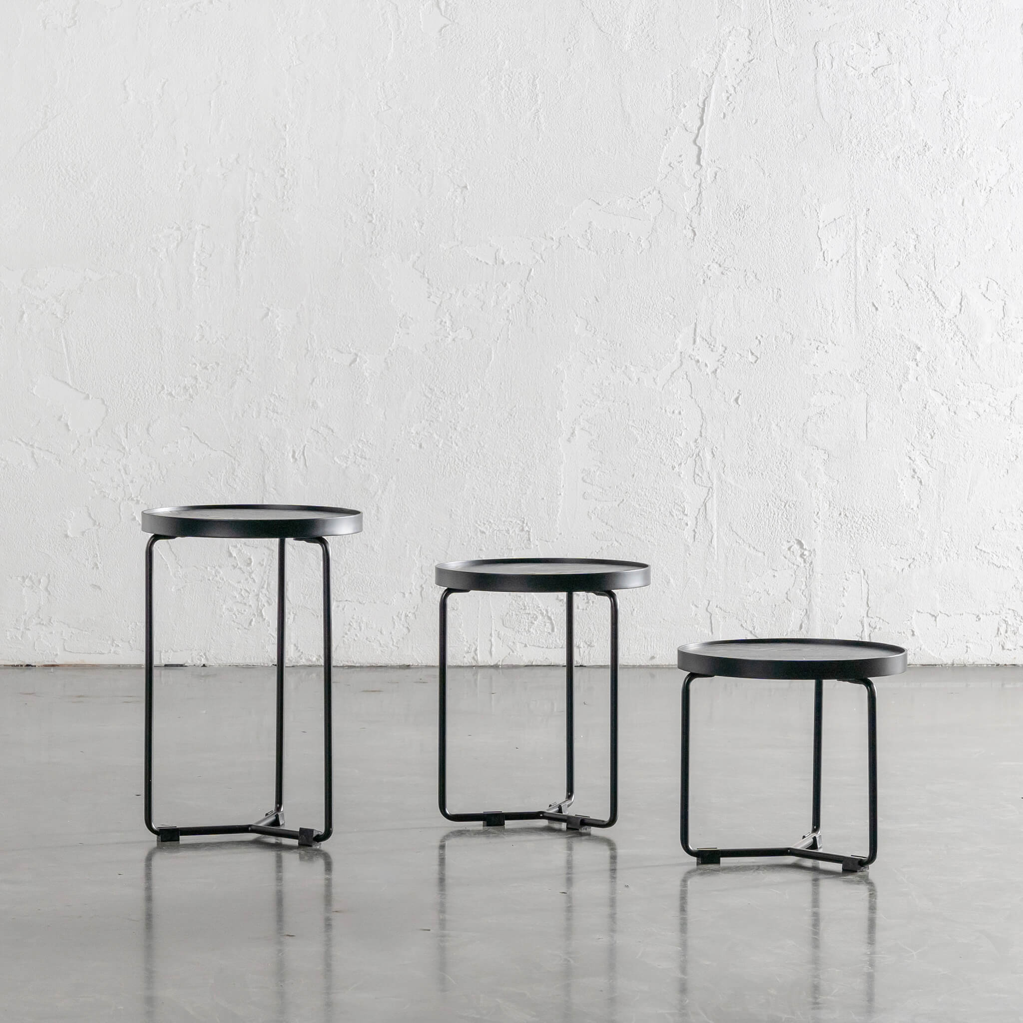 CHIARA SIDE TABLE   |  SET OF 3  |  BLACK WOOD GRAIN - Image 2