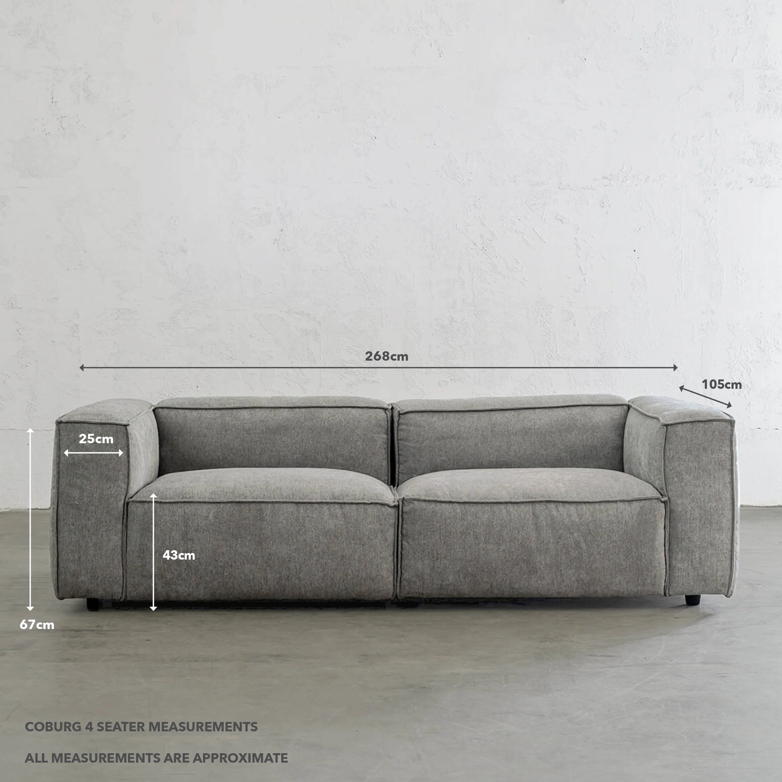 COBURG 3 SEATER + 4 SEATER SOFA | GREYTHORN SHADOW - Image 10