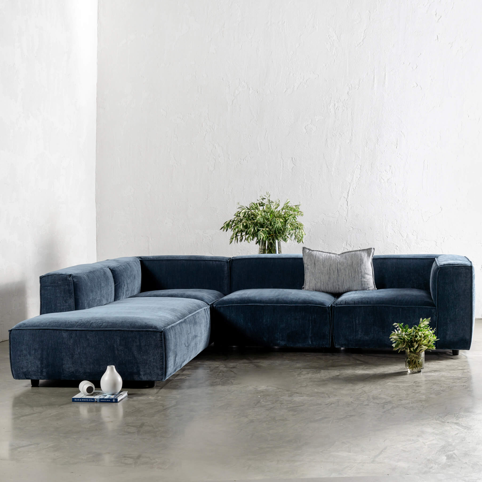 COBURG MODULAR CHAISE LOUNGE SOFA | CHICORY BLUE - Image 2