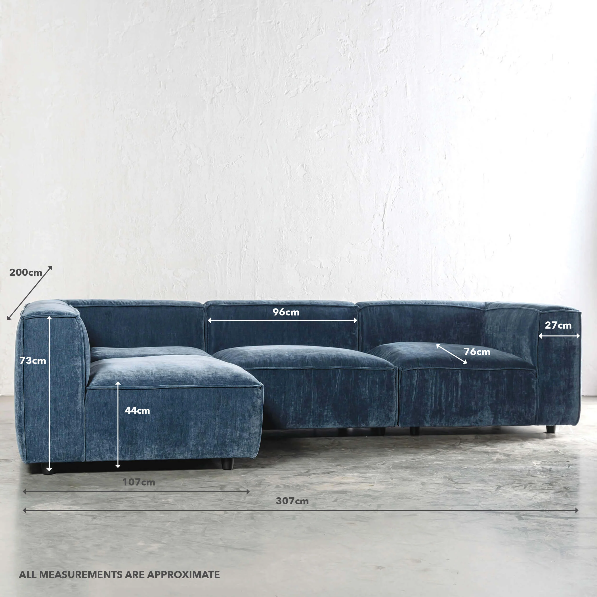 COBURG MODULAR SOFA  |  CHICORY BLUE - Image 8