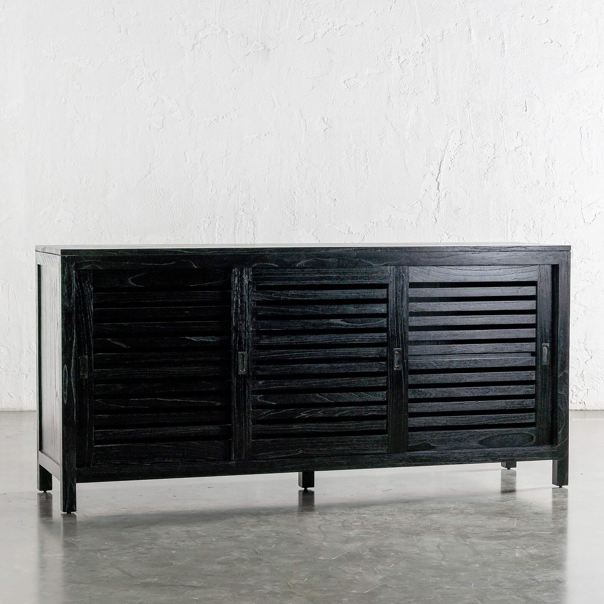 CONRAD 3 DOOR SLATTED CONSOLE  |  BLACK GRAIN - Image 3