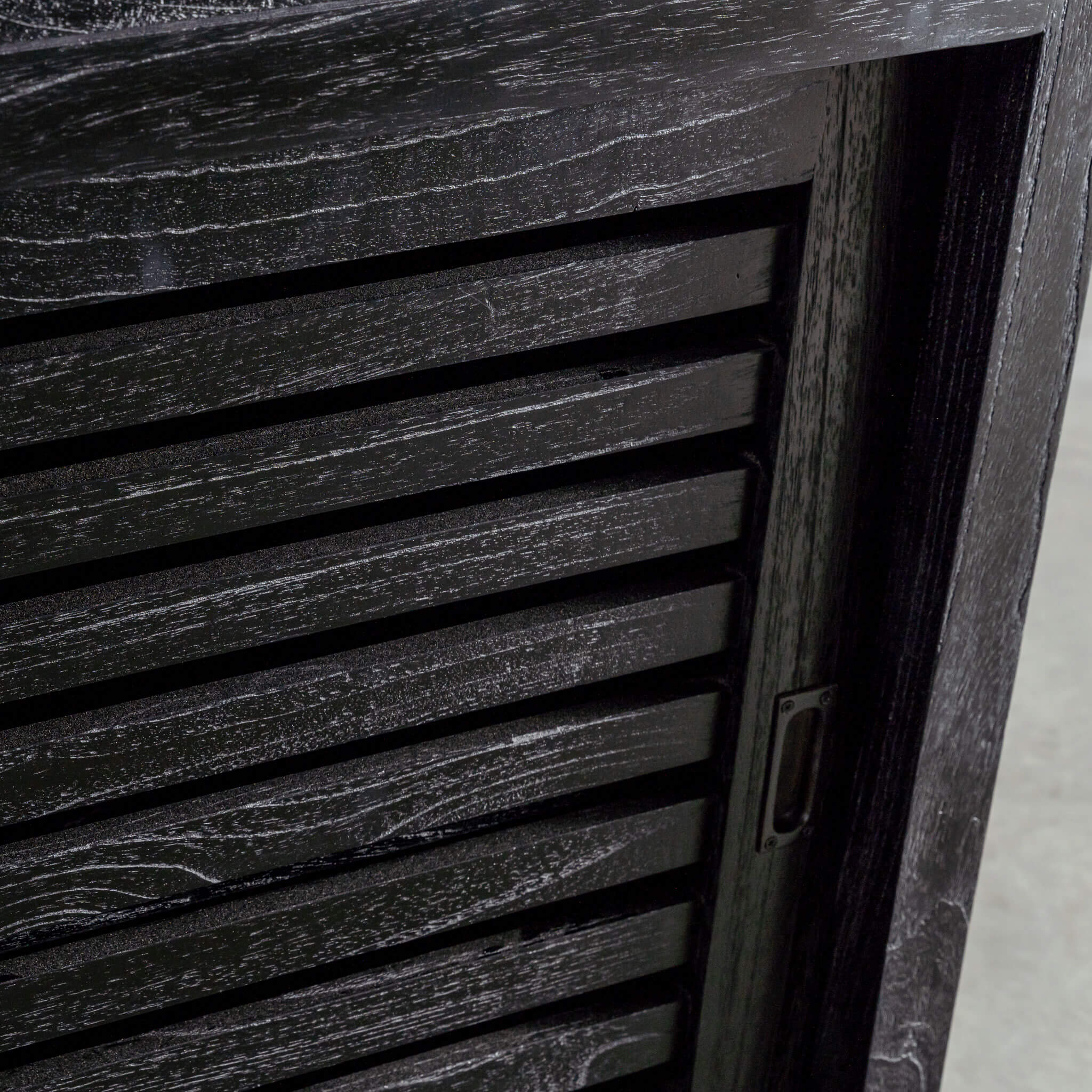 CONRAD 2 DOOR SLATTED CONSOLE | BLACK GRAIN - Image 5