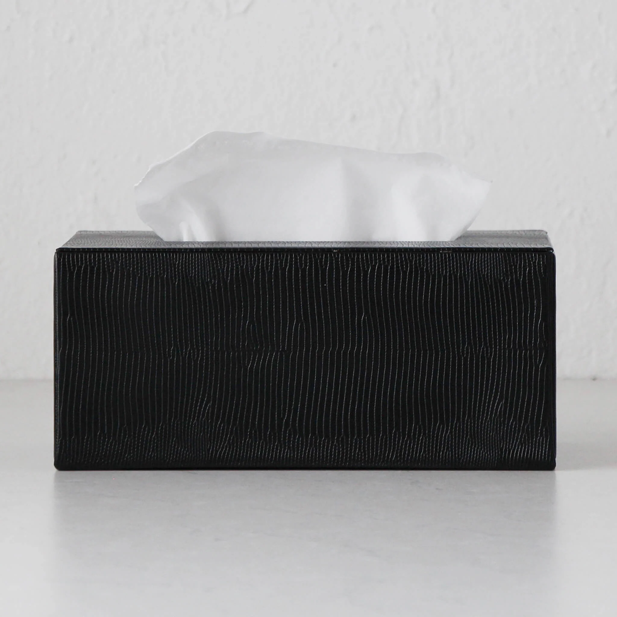 CONRAD SNAKE RECTANGLE TISSUE BOX COVER | BUNDLE X2 | NOIR BLACK - Image 2
