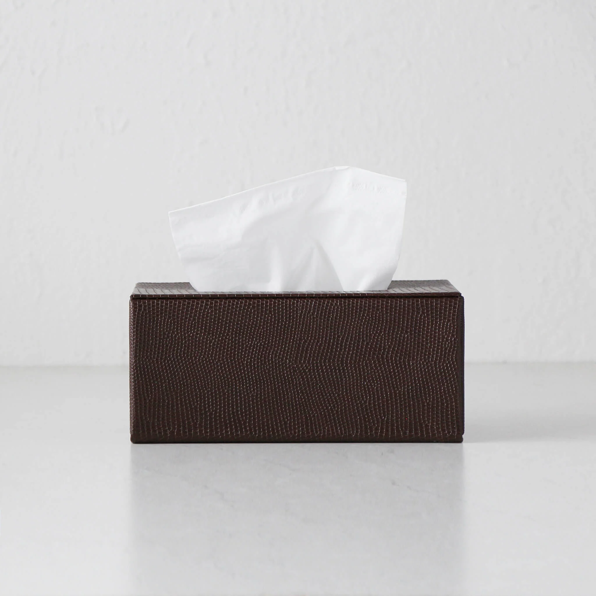 CONRAD SNAKE RECTANGLE TISSUE BOX COVER | BUNDLE X2 | COGNAC BROWN - Image 3