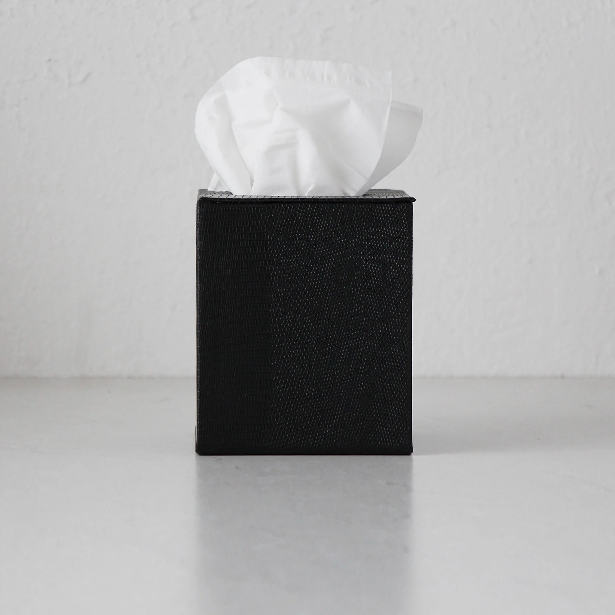 CONRAD SNAKE SQUARE TISSUE BOX COVER | BUNDLE X2 | NOIR BLACK - Image 2