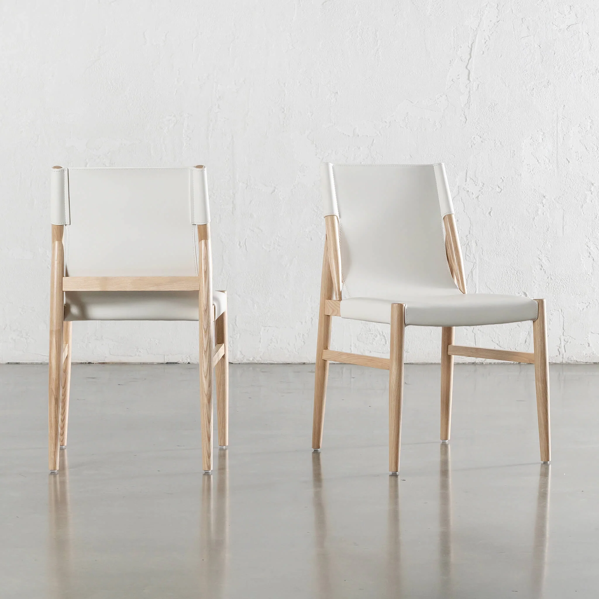 COSTANO VEGAN LEATHER DINING CHAIR  | LIMED WHITE + BIRCH ASH - Image 2