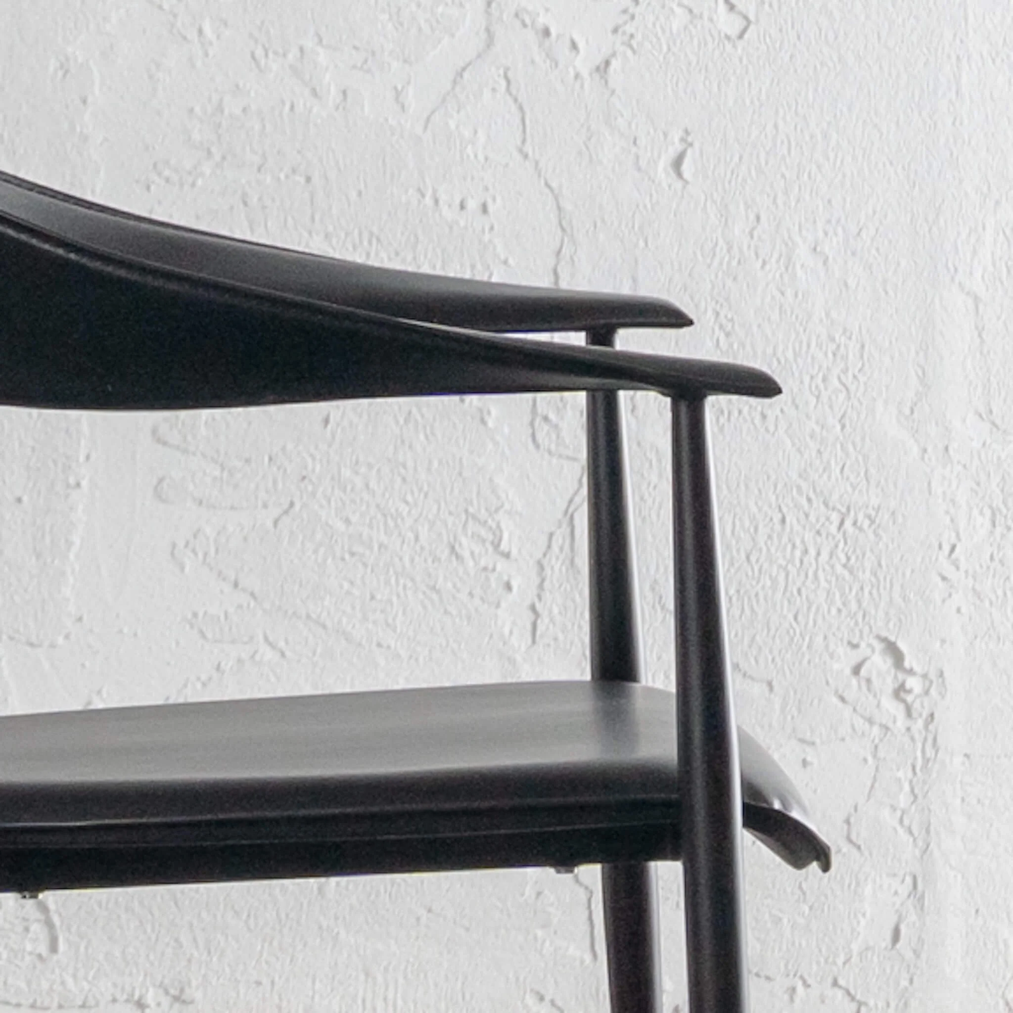 DONATO VEGAN LEATHER DINING CHAIR | NOIR BLACK - Image 5