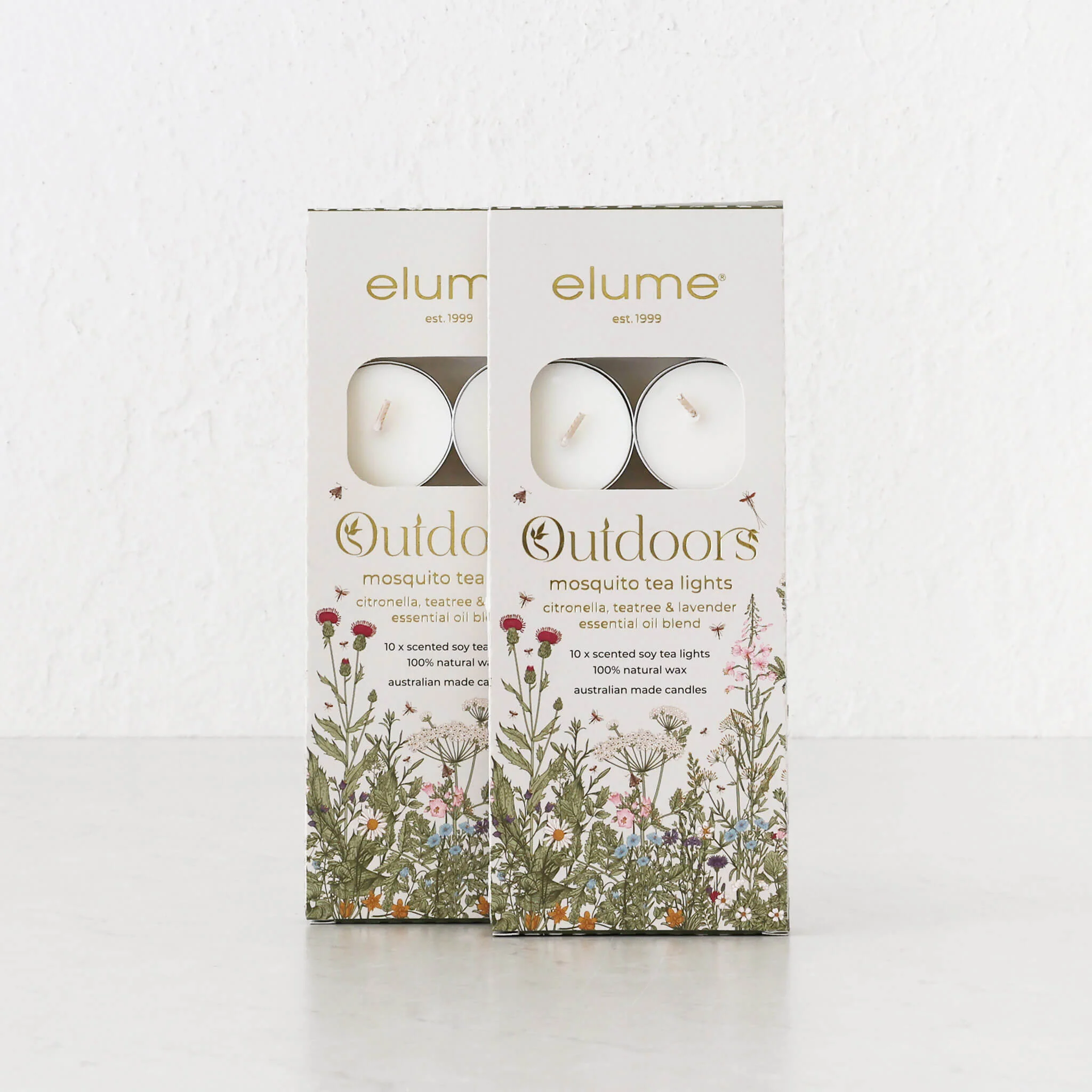 ELUME  |  CITRONELLA TEALIGHT SOY CANDLES  |  20 PACK  |  5+HR  |  CITRONELLA  + TEA TREE + LAVENDER - Image 2