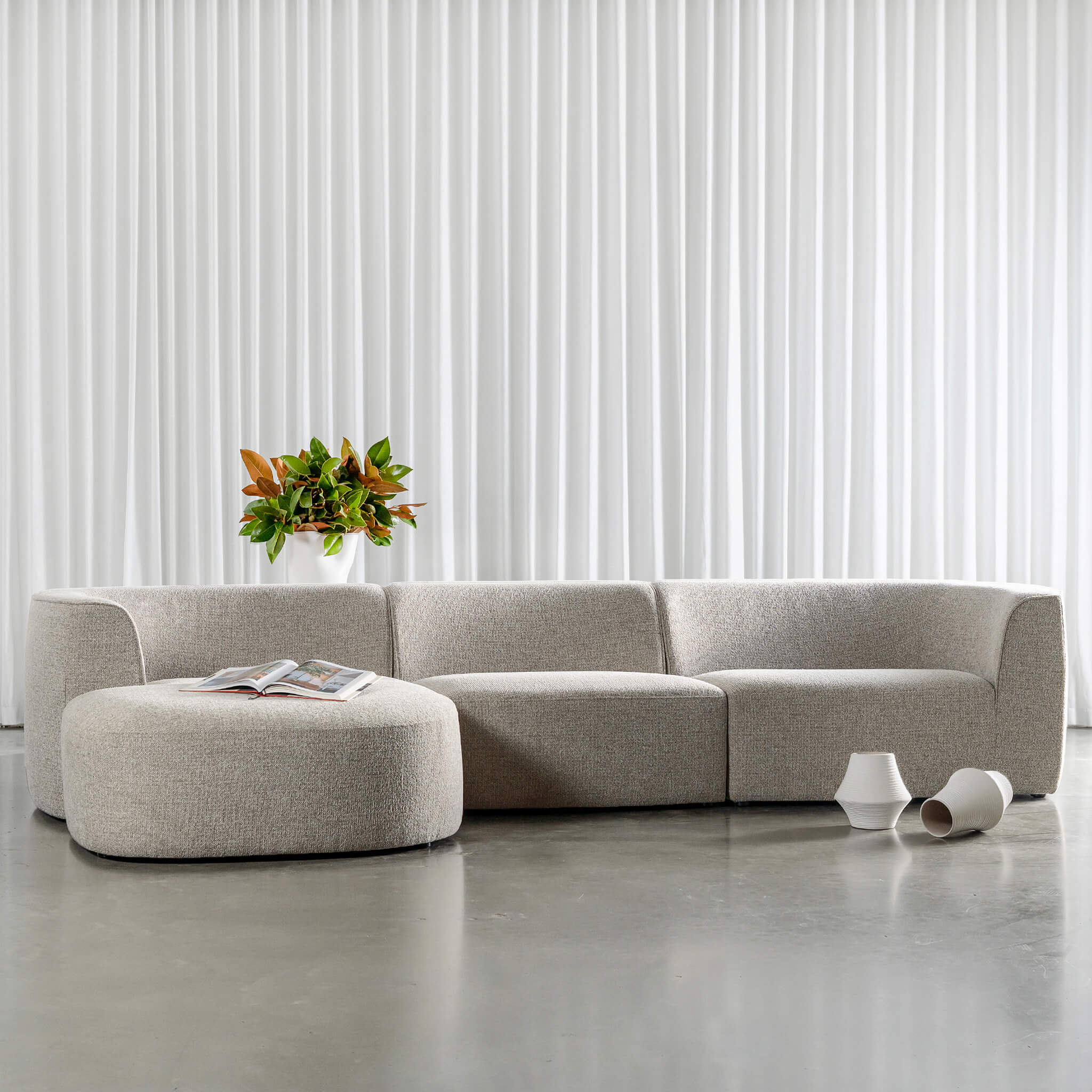 FARO MODULAR CHAISE LOUNGE SOFA | PEBBLE BAY MIST - Image 10
