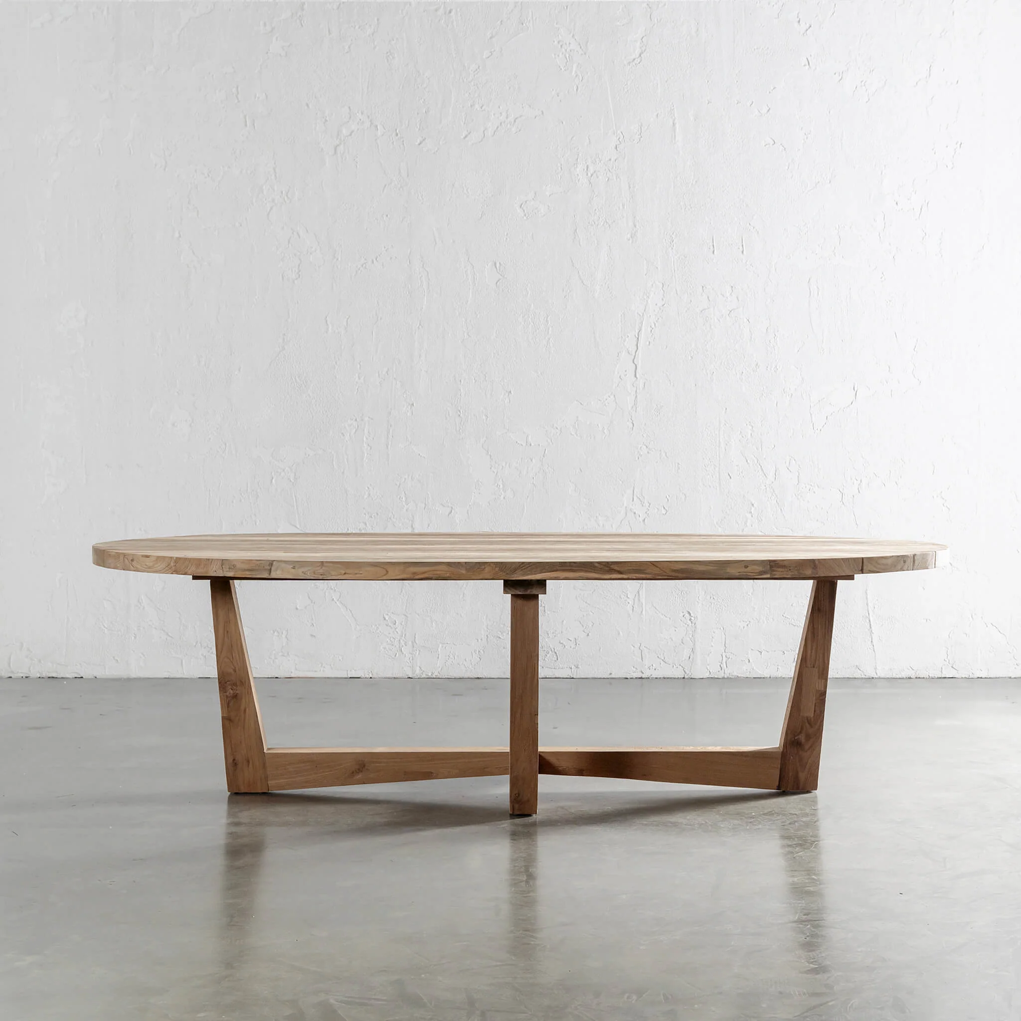 FLORENCE OVAL RECLAIMED TEAK INDOOR DINING TABLE | 260CM - Image 5