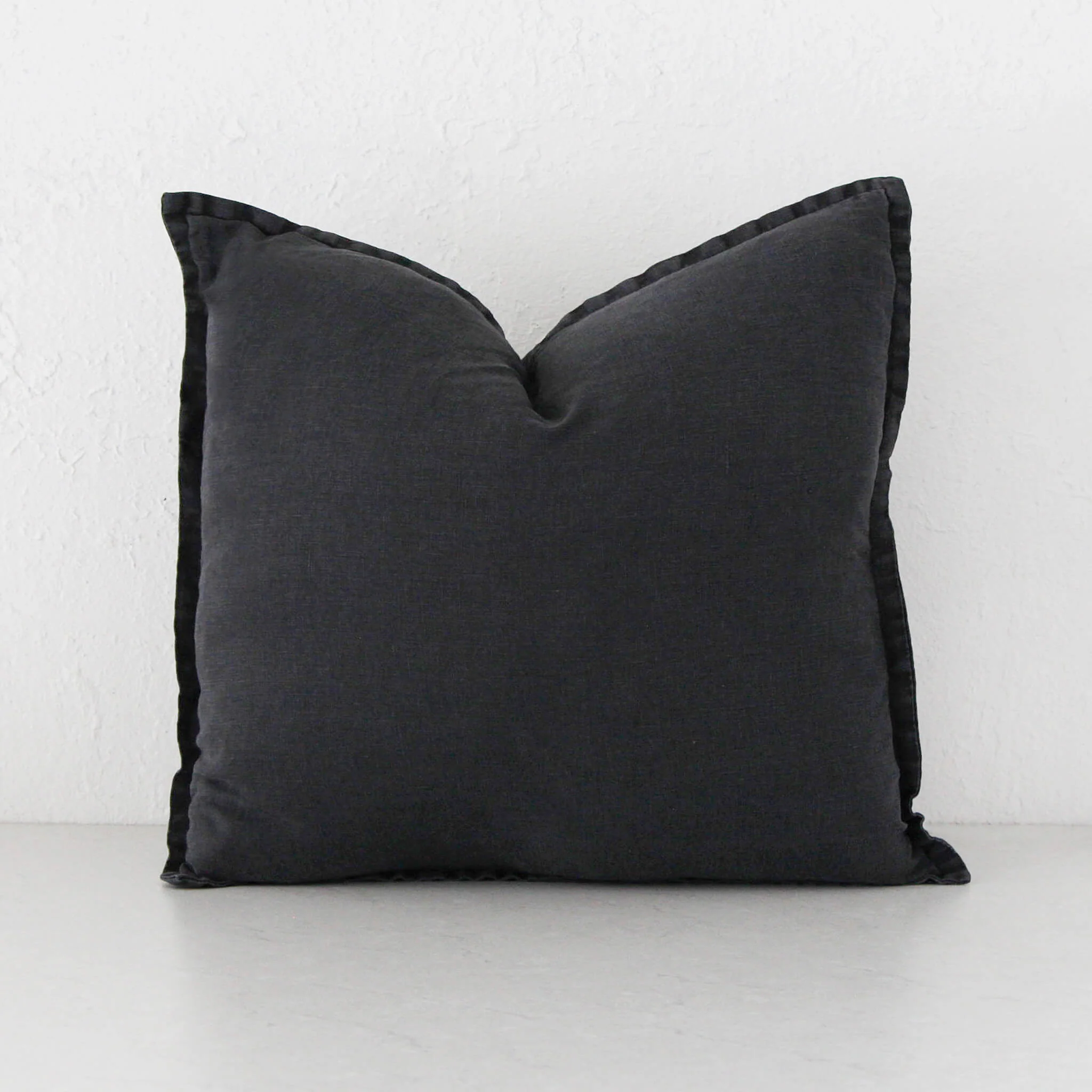 FRENCH LINEN CUSHION BUNDLE X2  | 50X50  |  CHARCOAL DOWNPIPE - Image 3