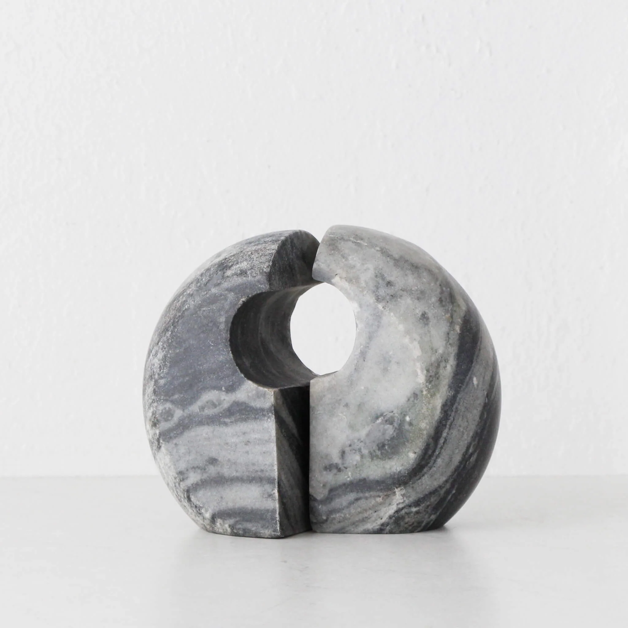 GALLIFA CURVED MARBLE BOOKENDS | SET OF 4 | SLATE GREY MARBLE - Image 4