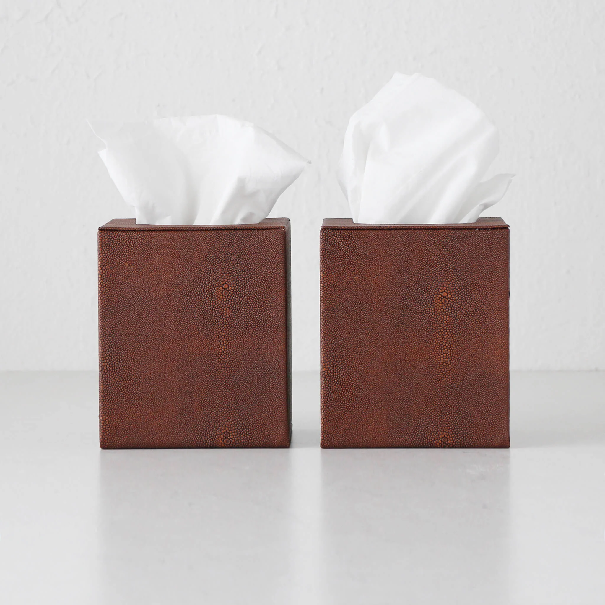 HUNTER PYTHON SQUARE TISSUE BOX HOLDER | BUNDLE X2 | DARK WALNUT