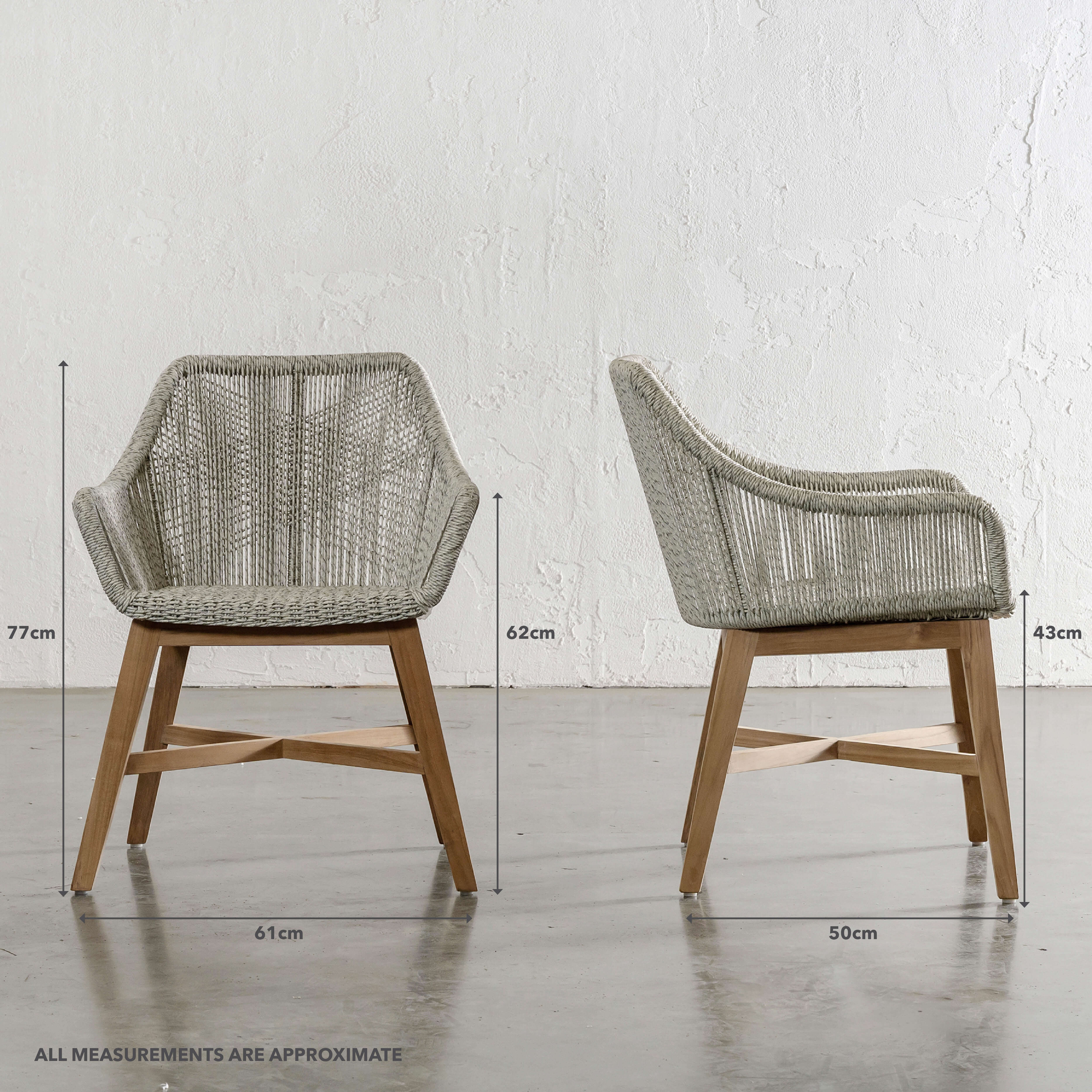 INIZIA WOVEN RATTAN INDOOR / OUTDOOR DINING CHAIR | ASH GREY - Image 6