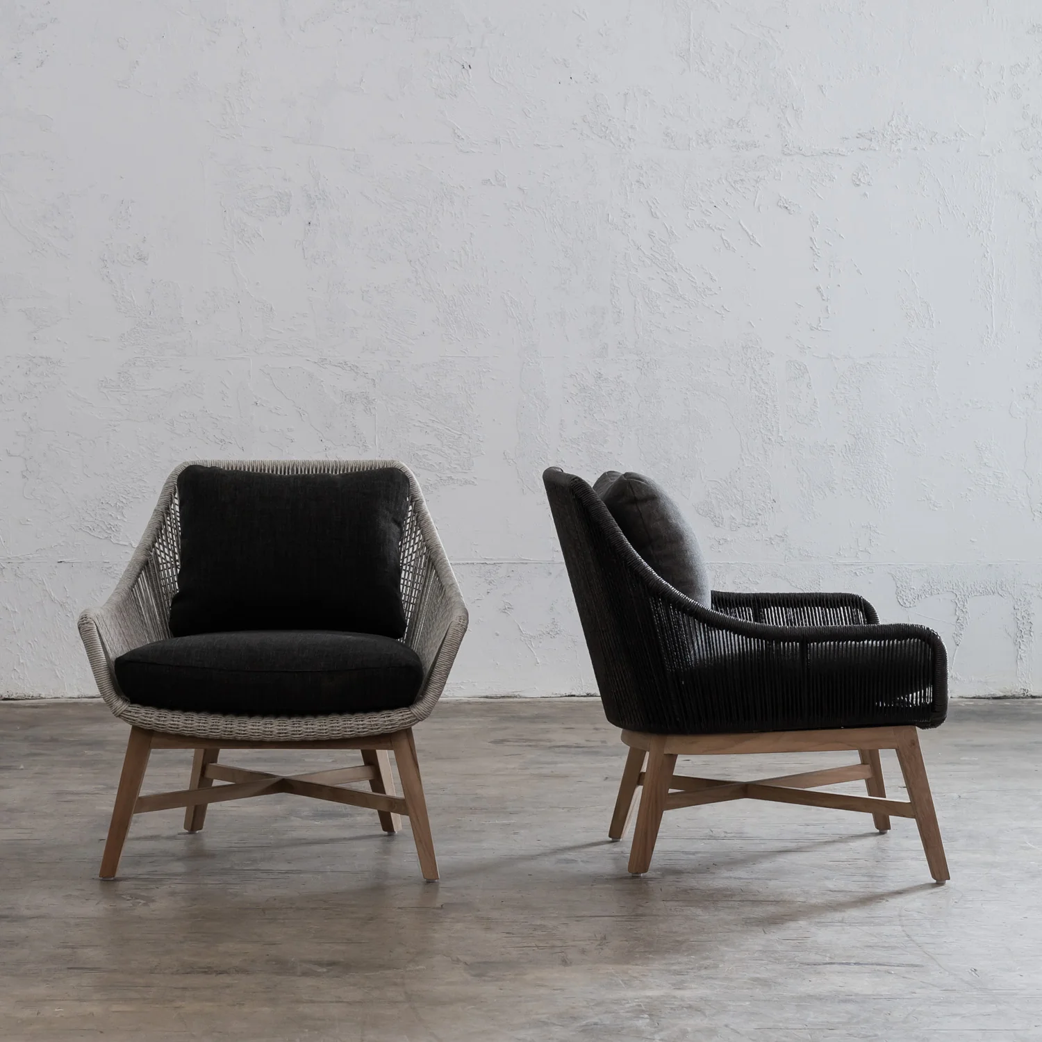 INIZIA WOVEN RATTAN INDOOR / OUTDOOR LOUNGE CHAIR  |  ASH GREY - Image 5