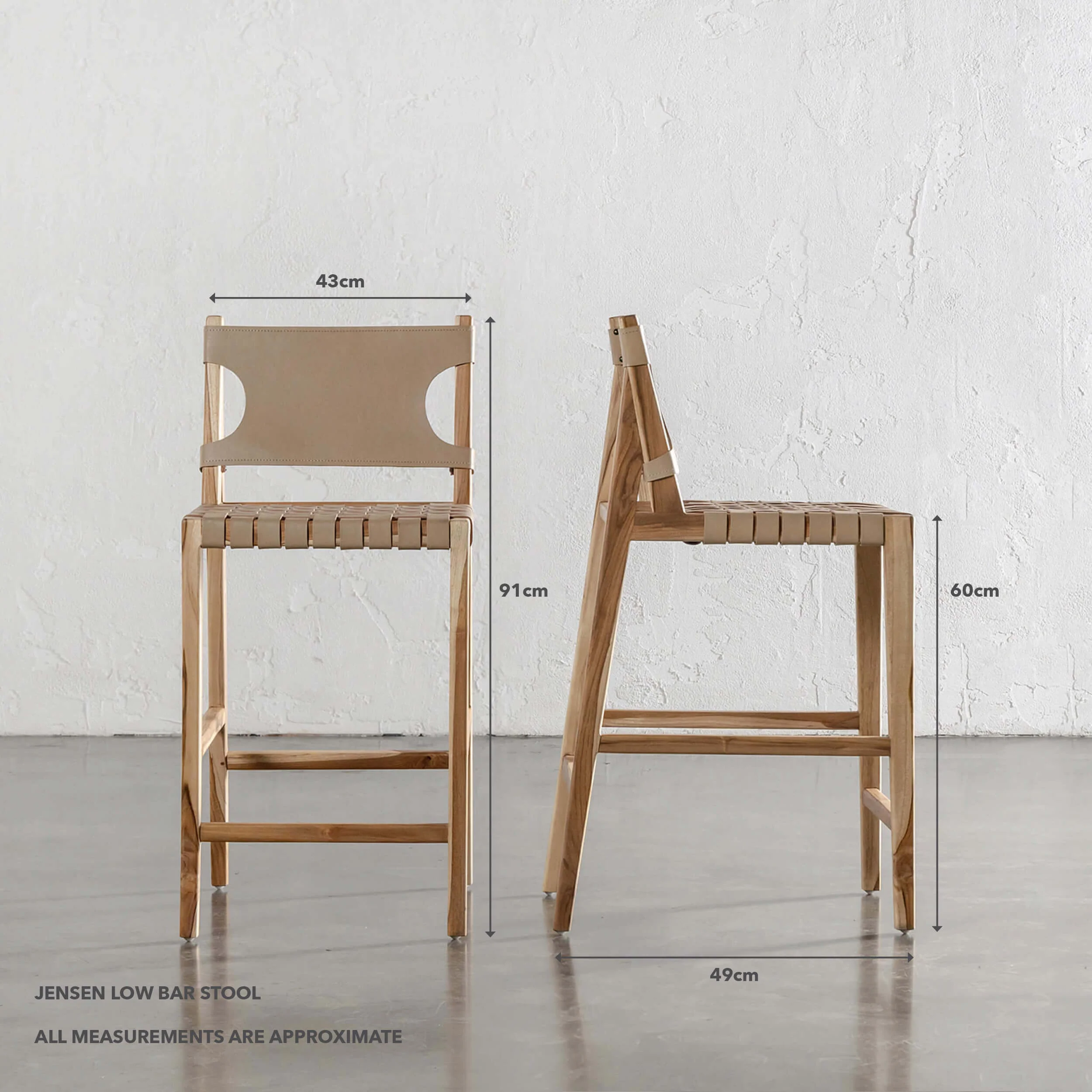 JENSEN LEATHER BAR CHAIR | BUNDLE + SAVE | HIGH + LOW | TOASTED ALMOND LEATHER HIDE - Image 4
