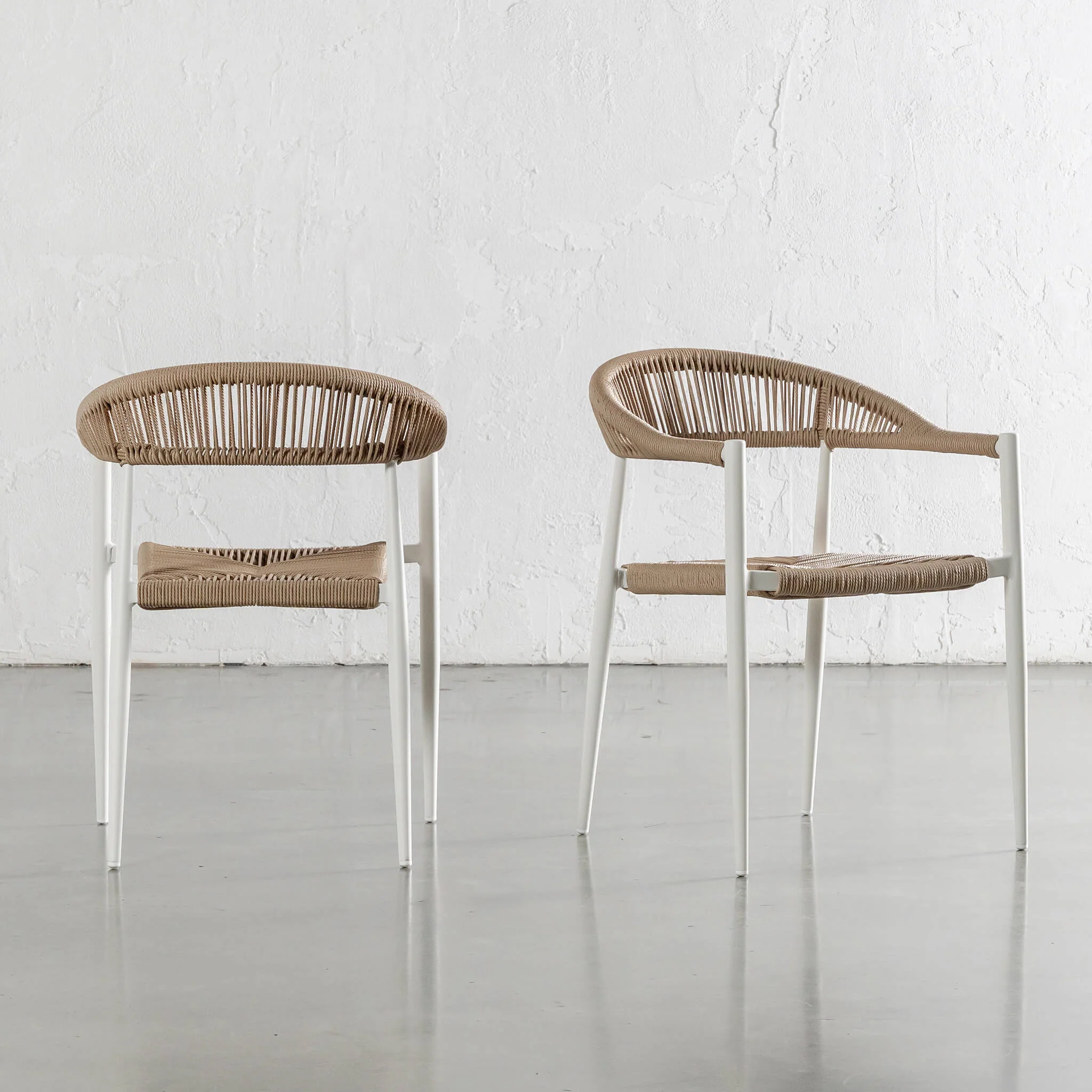 JOAQUIN INDOOR/OUTDOOR DINING CHAIR | MILK WHITE + NATURAL | BUNDLE X4 - Image 3