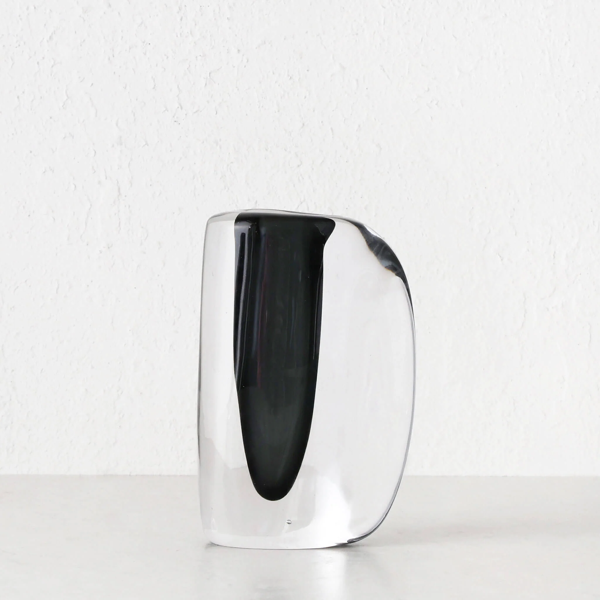 JORG GLASS VASE  |  MEDIUM  |  CHARCOAL + CLEAR GLASS - Image 2