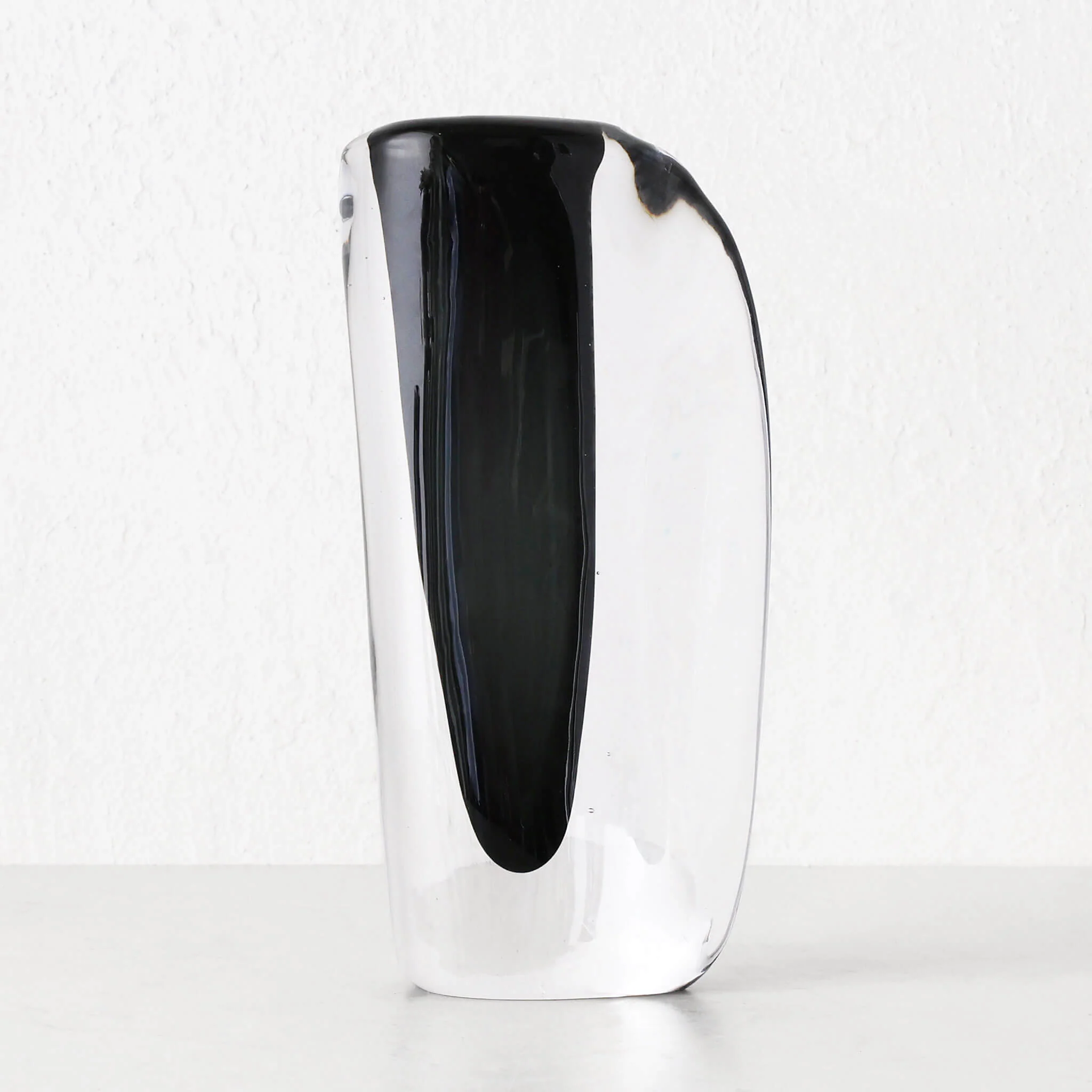 JORG GLASS VASE | LARGE | CHARCOAL + CLEAR GLASS