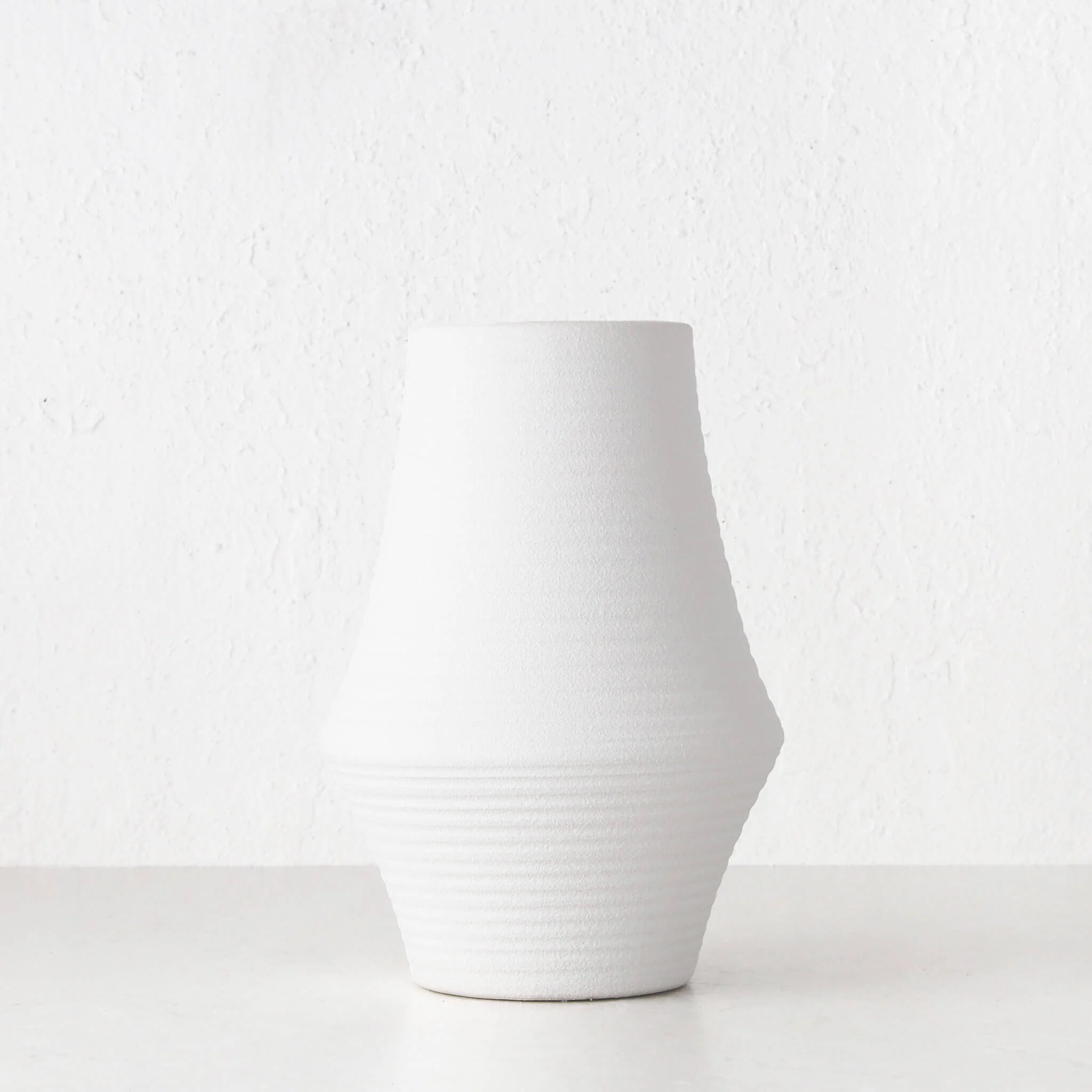 ALVA CERAMIC VASE BUNDLE X2  |  M + L  |  WHITE CERAMIC - Image 3