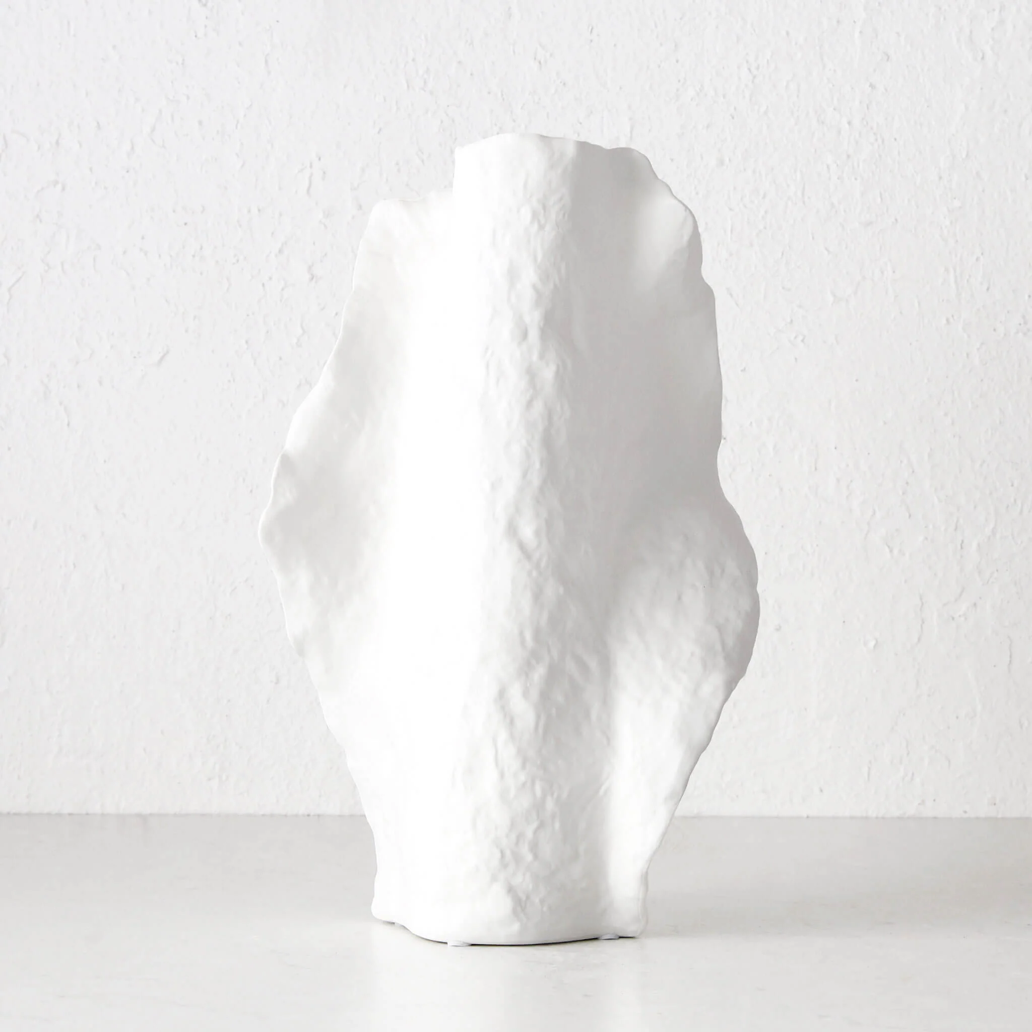 DRUYA CERAMIC VASE | LARGE | NATURAL WHITE CERAMIC - Image 3