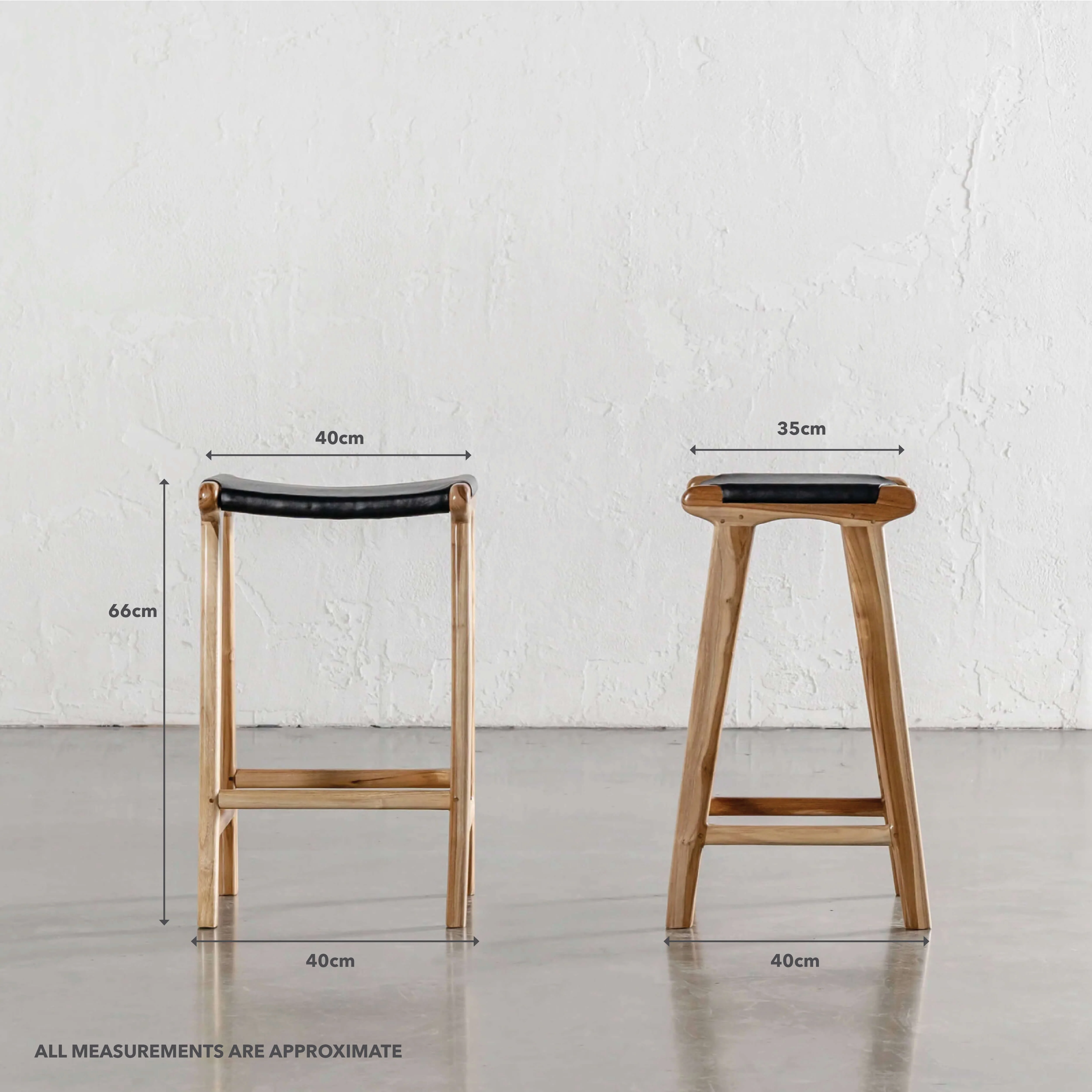 MALAND SOLID LEATHER COUNTER STOOL  |  BLACK LEATHER SOLID HIDE - Image 6