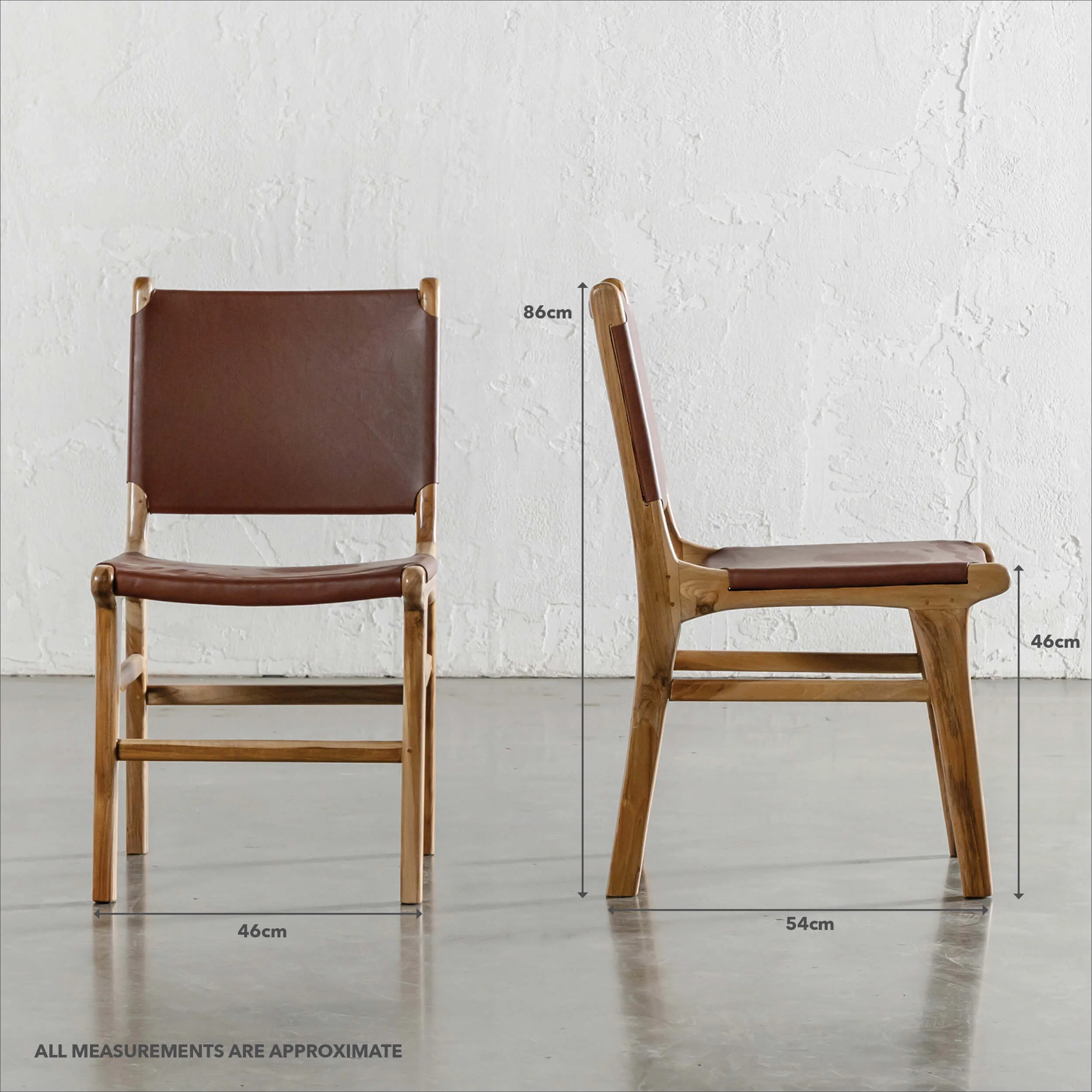 MALAND SOLID LEATHER HIDE DINING CHAIR | TAN LEATHER HIDE - Image 6