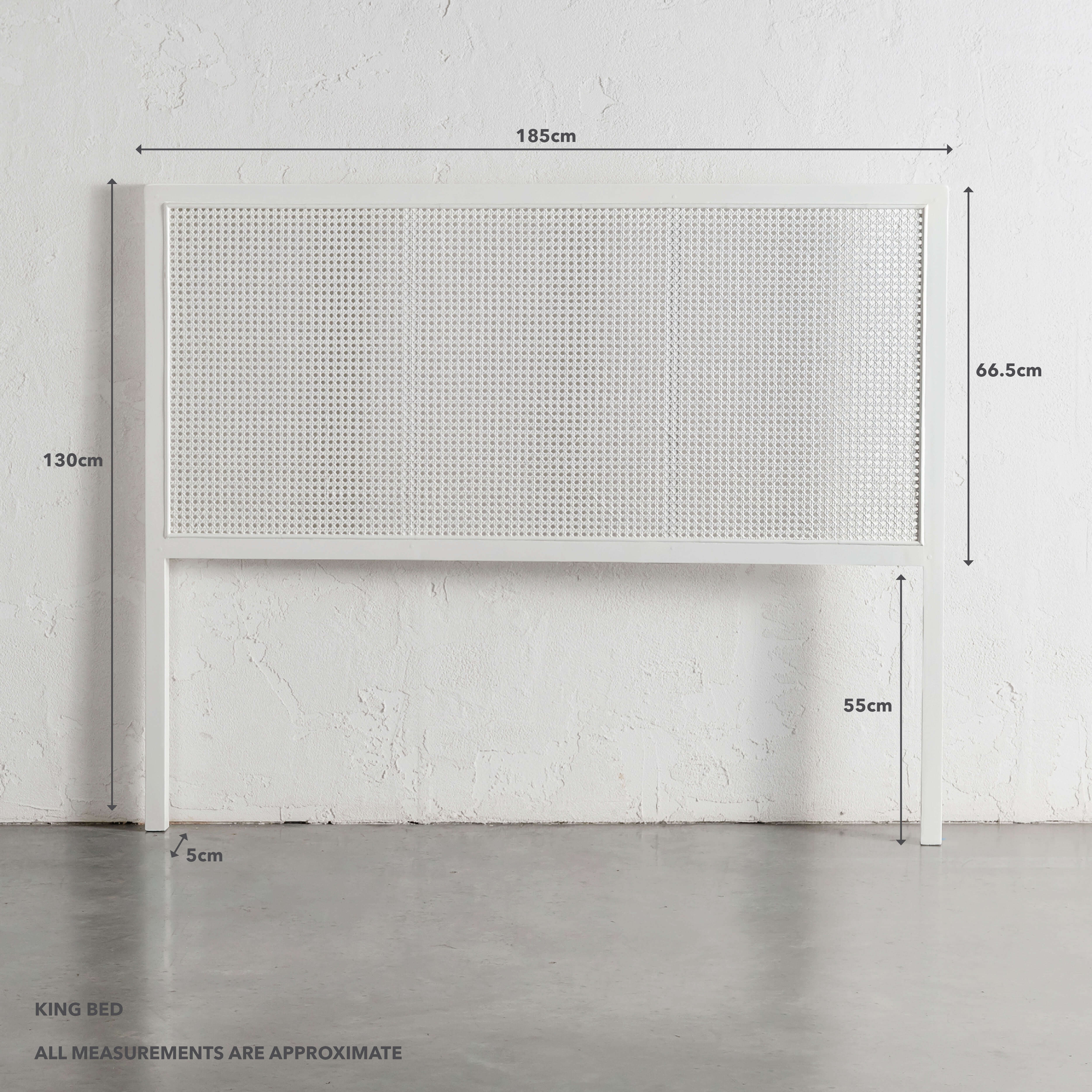 MALAND RATTAN BEDHEAD | WHITE FRAME + WHITE RATTAN - Image 7