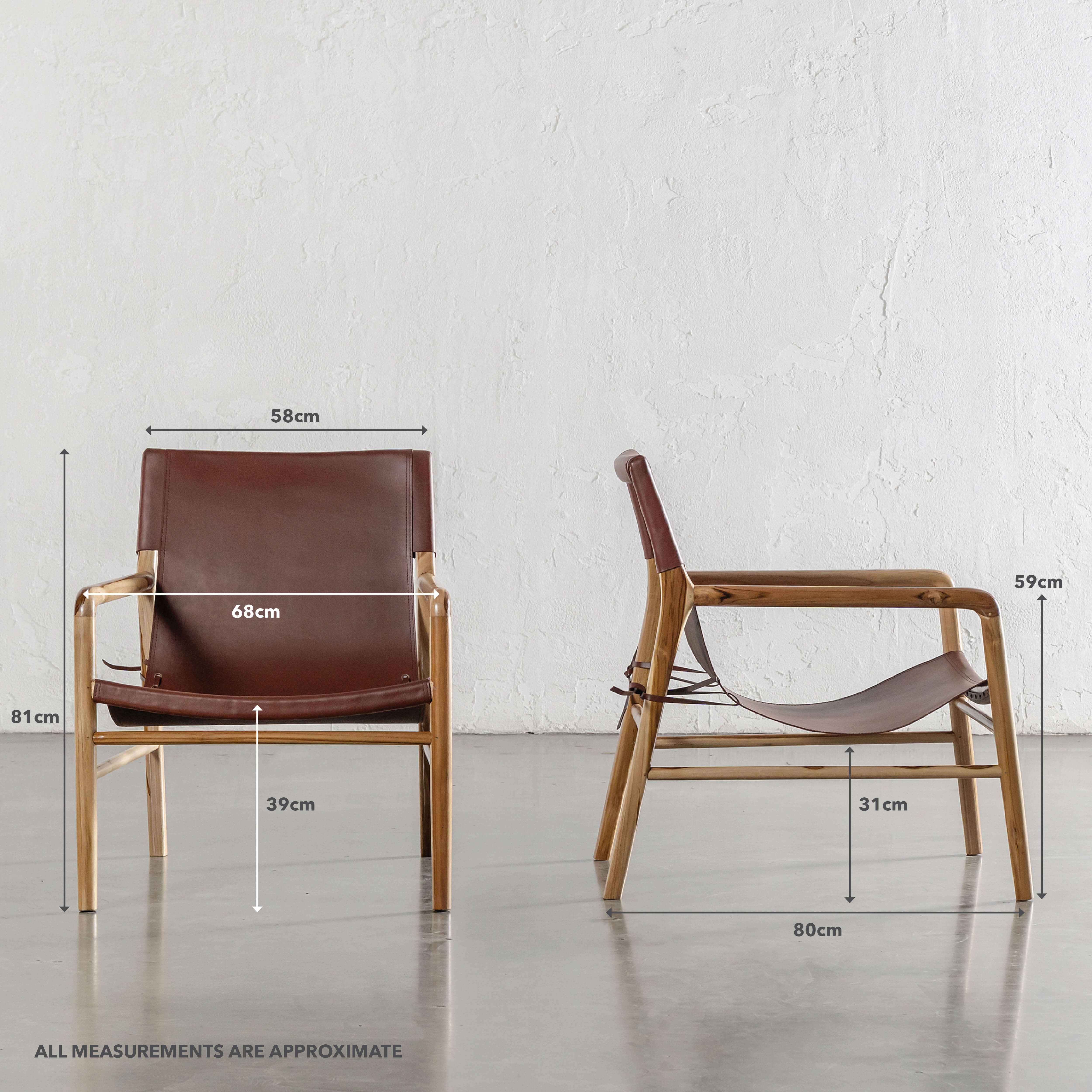 MALAND SLING LEATHER ARMCHAIR | TAN LEATHER - Image 7