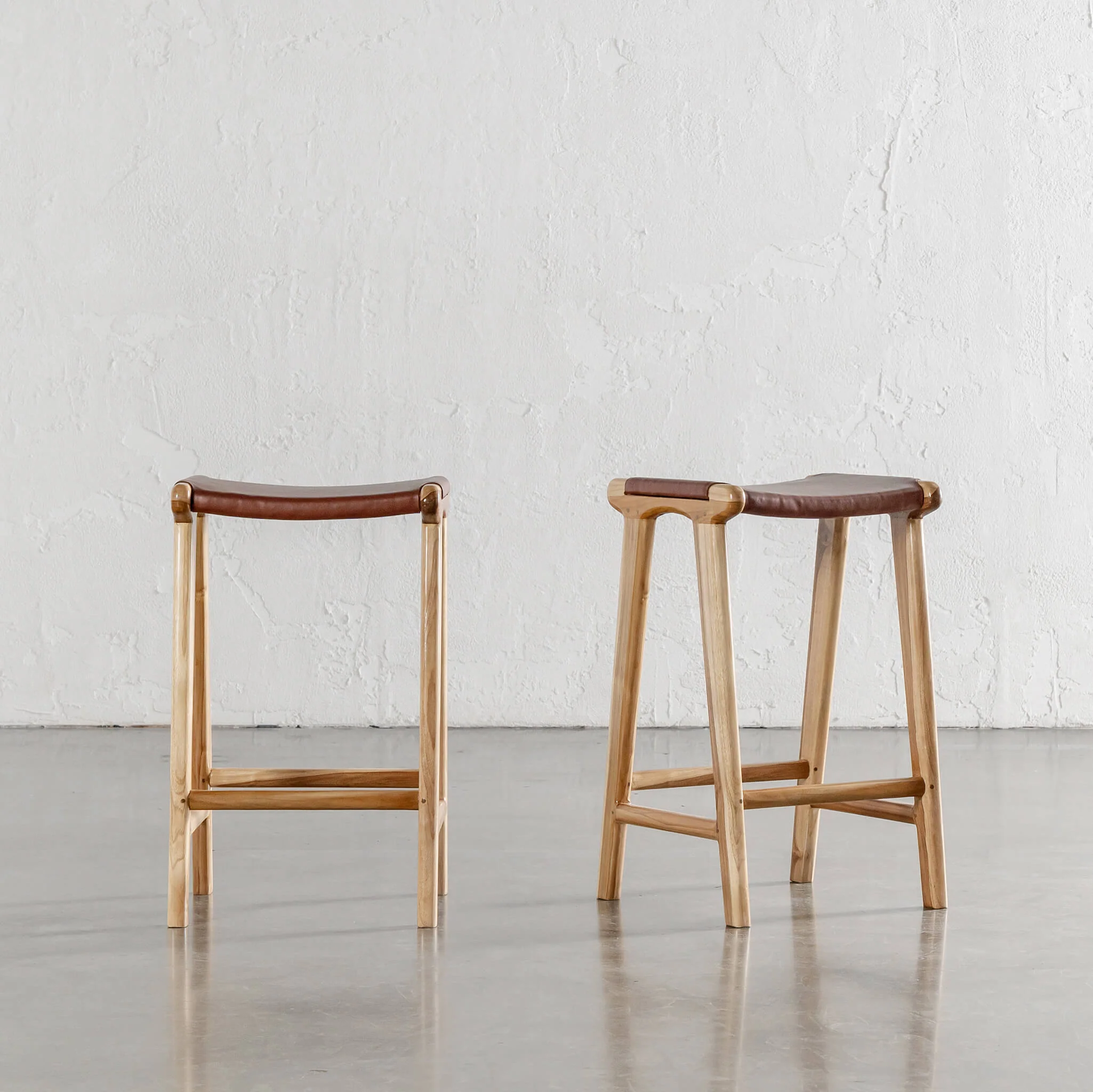 MALAND SOLID LEATHER COUNTER STOOL | BUNDLE + SAVE | TAN LEATHER SOLID HIDE
