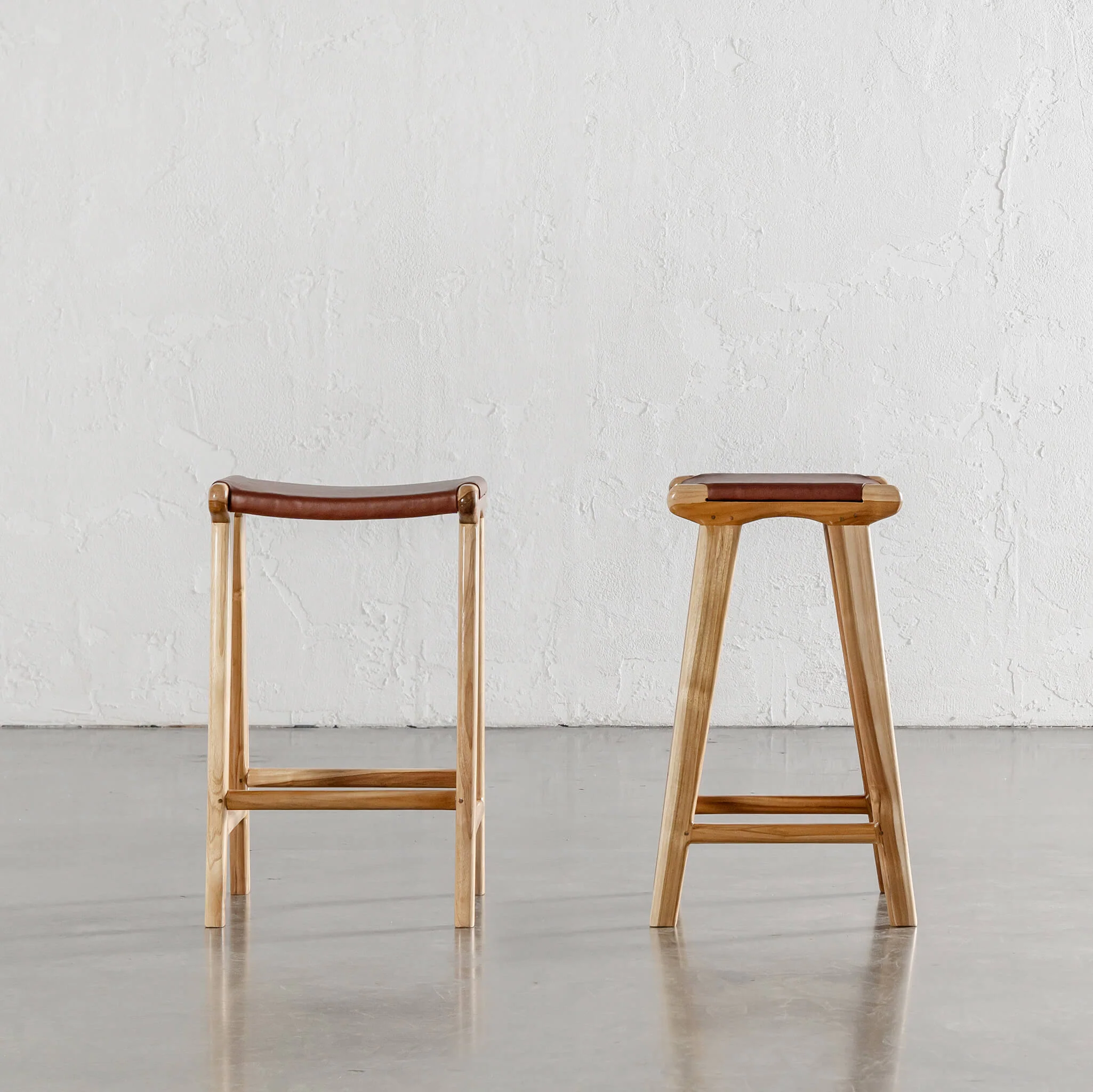 MALAND SOLID LEATHER COUNTER STOOL | BUNDLE + SAVE | TAN LEATHER SOLID HIDE - Image 2