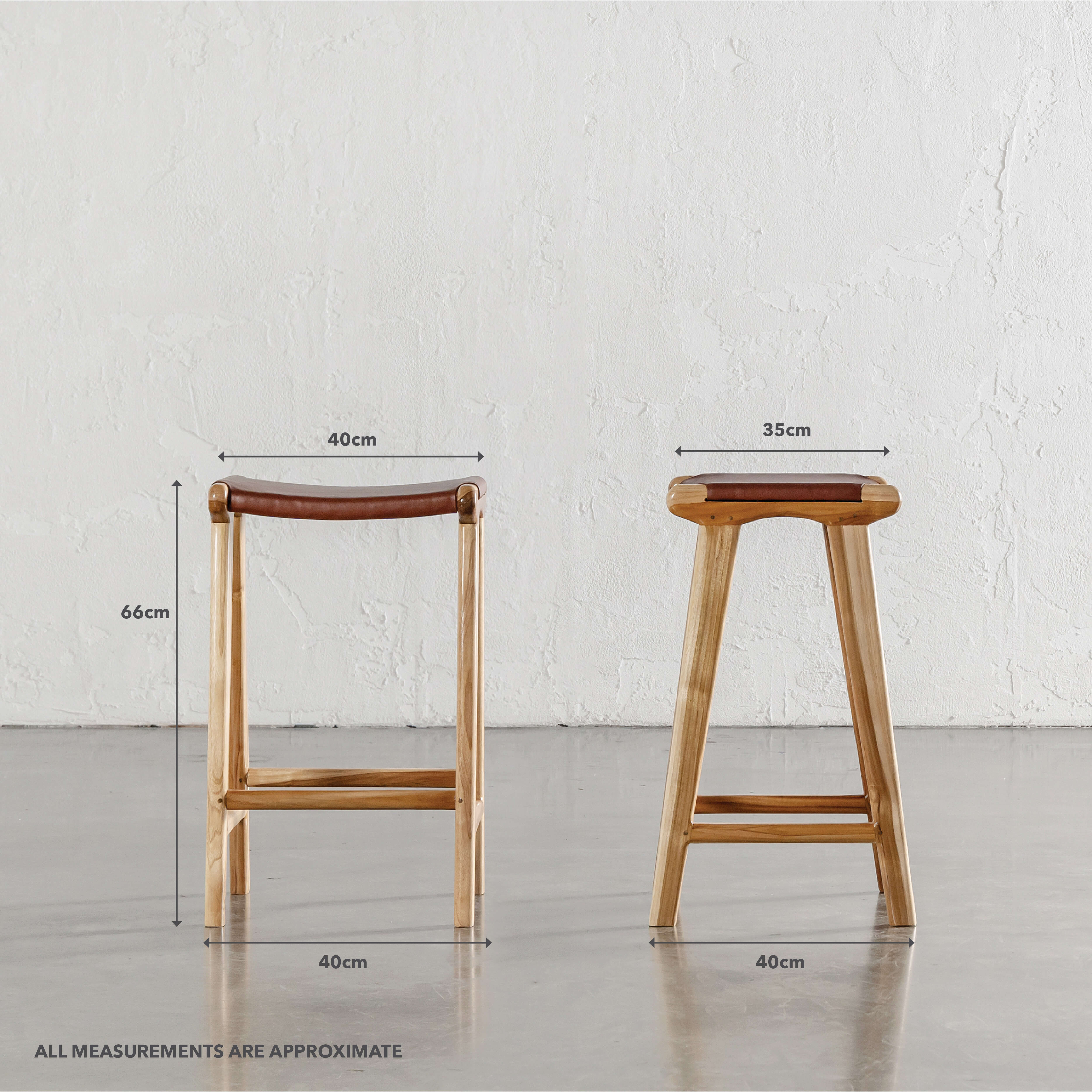 MALAND SOLID LEATHER COUNTER STOOL | BUNDLE + SAVE | TAN LEATHER SOLID HIDE - Image 6