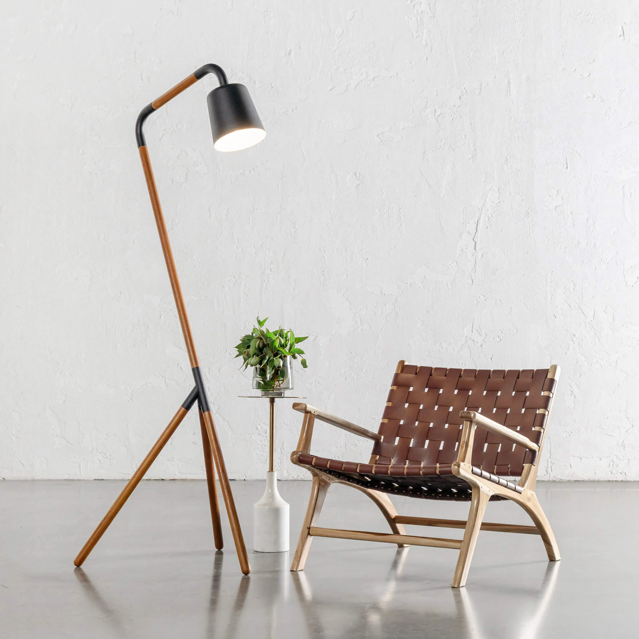 MALAND WOVEN LEATHER ARMCHAIR | TAN LEATHER HIDE - Image 4