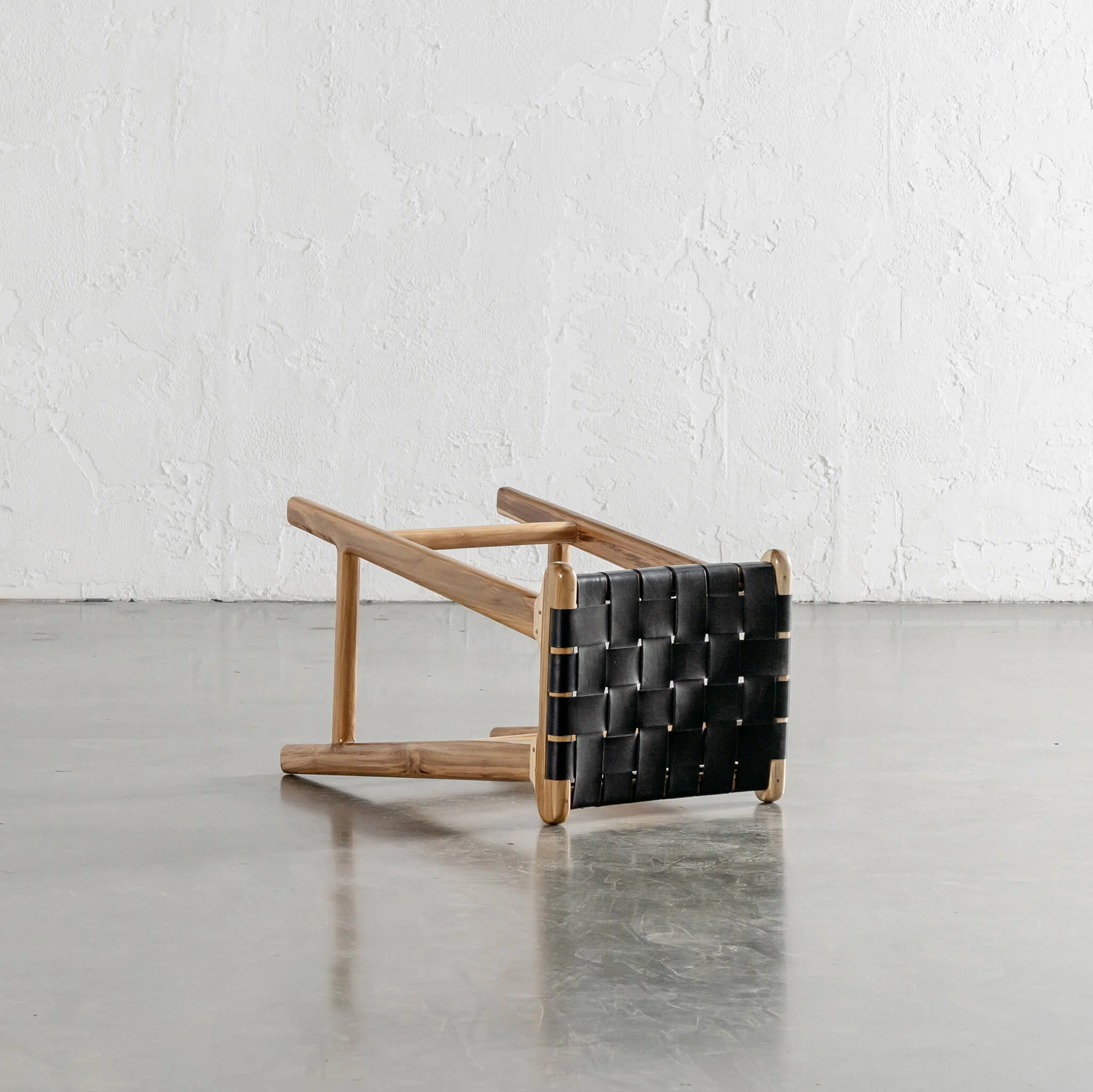 MALAND WOVEN LEATHER COUNTER STOOL | BUNDLE + SAVE | BLACK LEATHER HIDE - Image 3