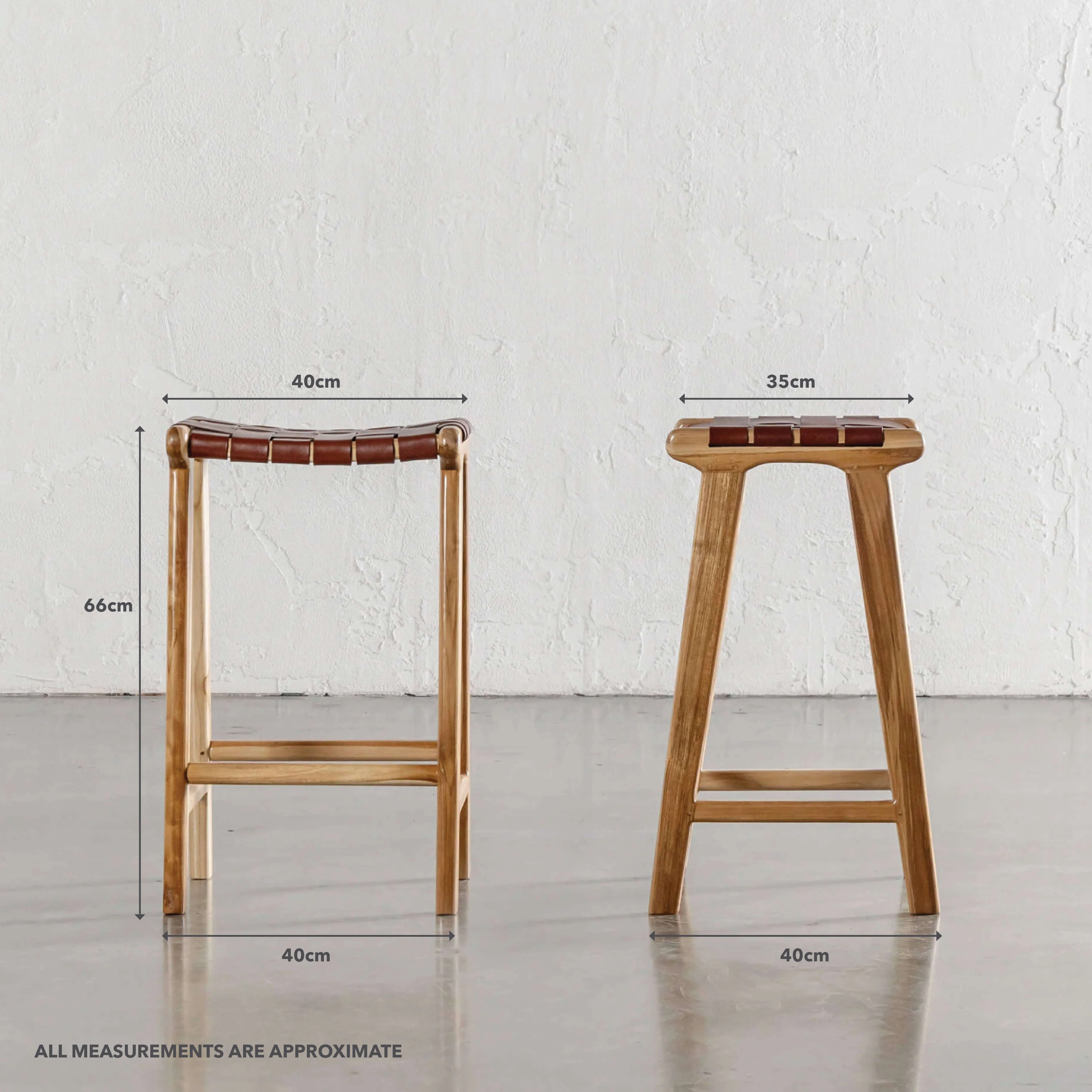 MALAND WOVEN LEATHER COUNTER STOOL | BUNDLE + SAVE | TAN LEATHER HIDE - Image 7