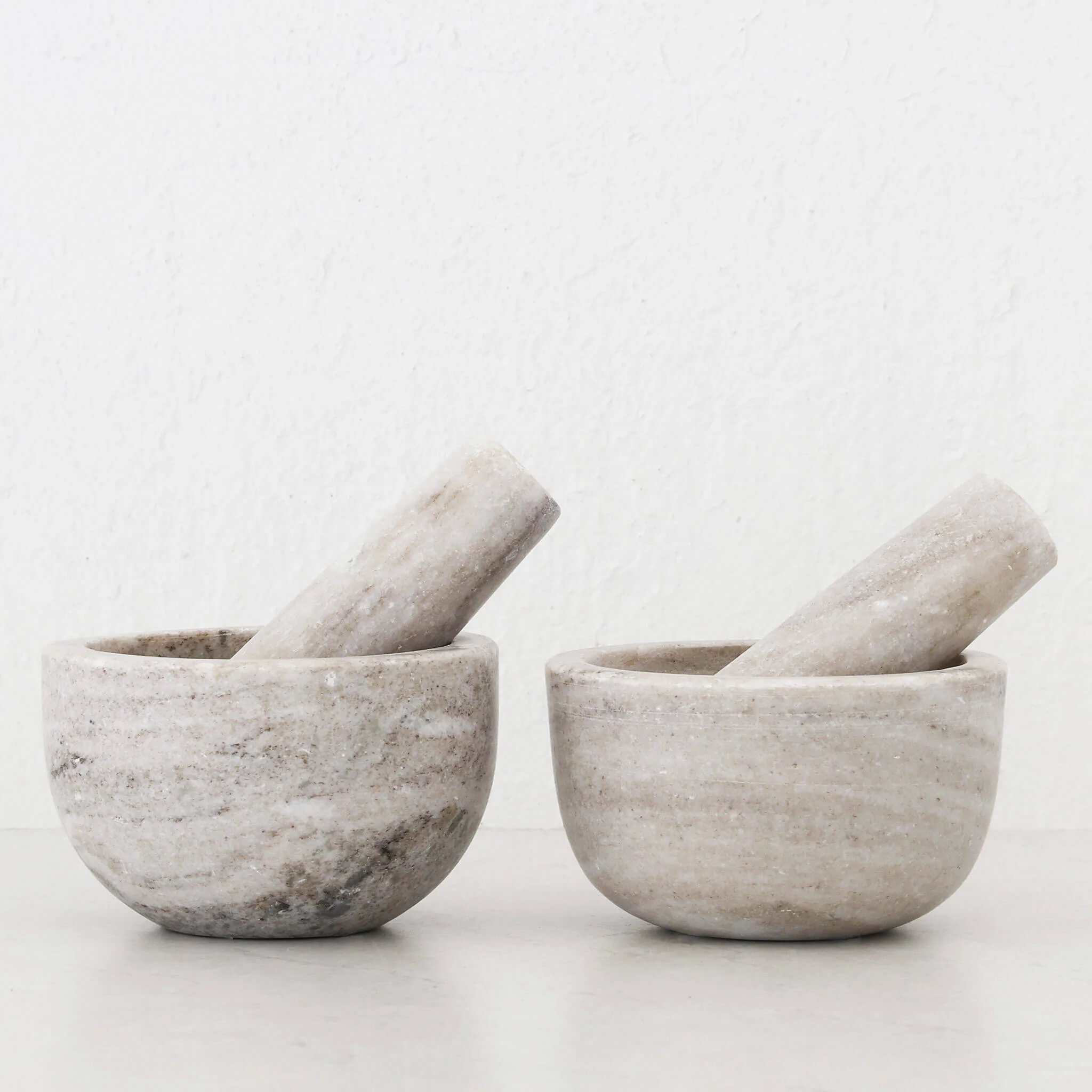 MARA MARBLE MORTAR + PESTLE BUNDLE X2 | BEIGE MARBLE