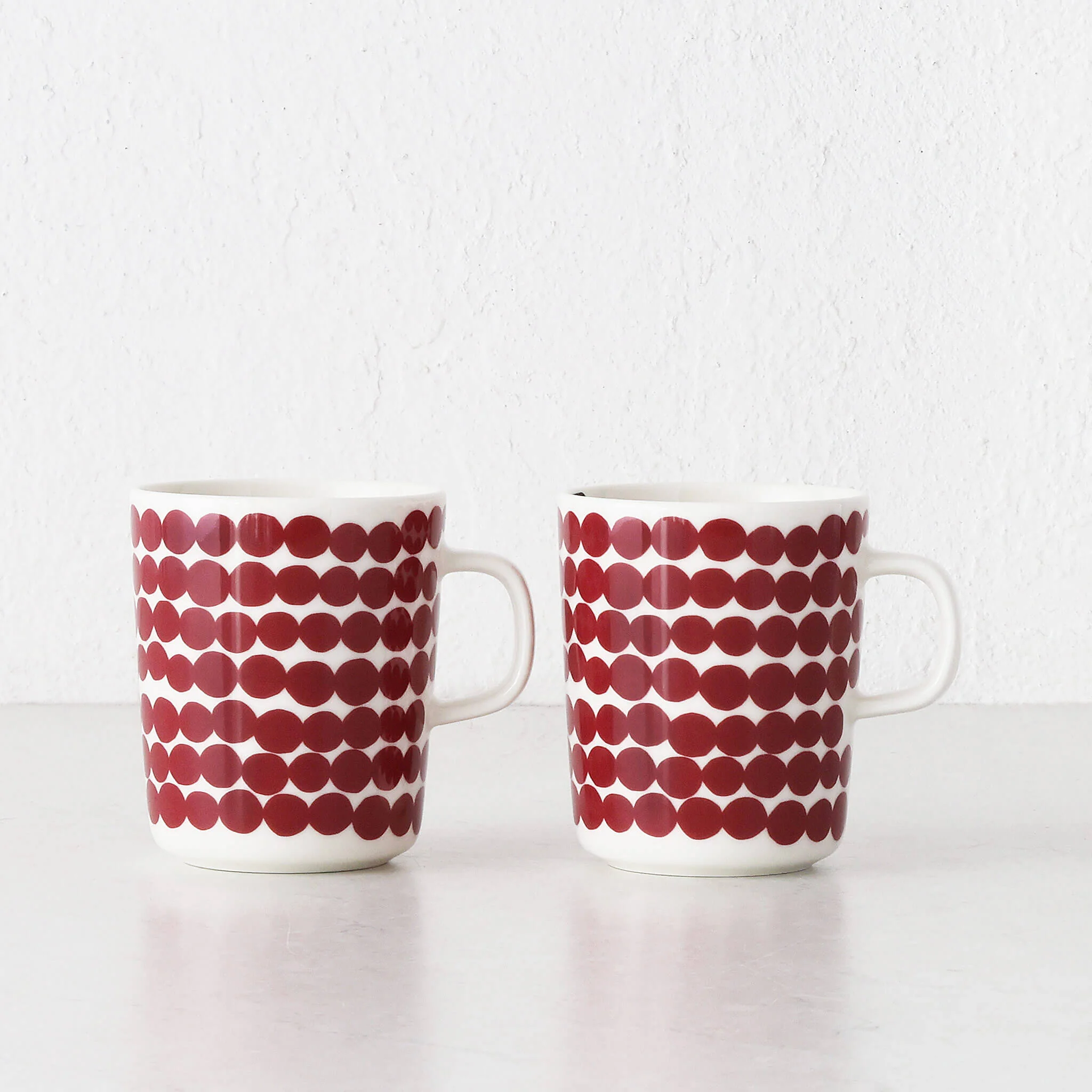 MARIMEKKO  |  OIVA RASYMATTO COFFEE MUG  2.5DL BUNDLE X2  |  RED + OFF WHITE