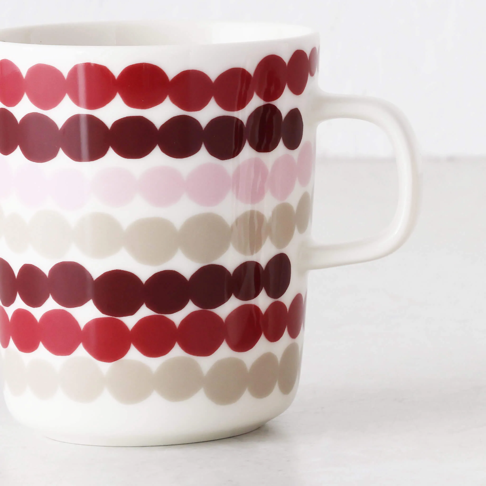 MARIMEKKO  |  OIVA RASYMATTO COFFEE MUG  2.5DL BUNDLE X6  |  DARK RED + PINK + BEIGE - Image 2