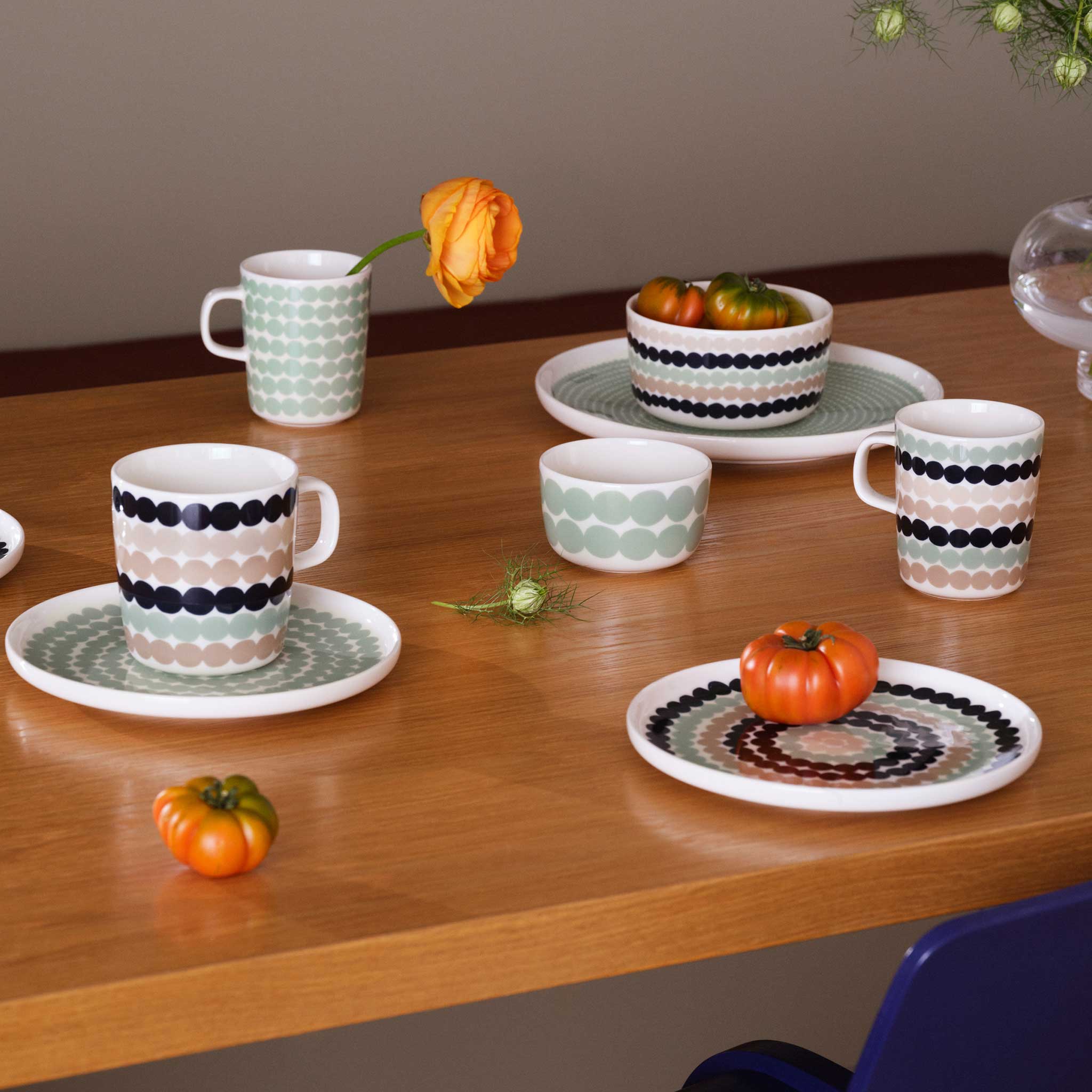 MARIMEKKO  |  OIVA RASYMATTO COFFEE MUG  4DL BUNDLE X2  |  SAGE + DEEP NAVY + BEIGE - Image 3