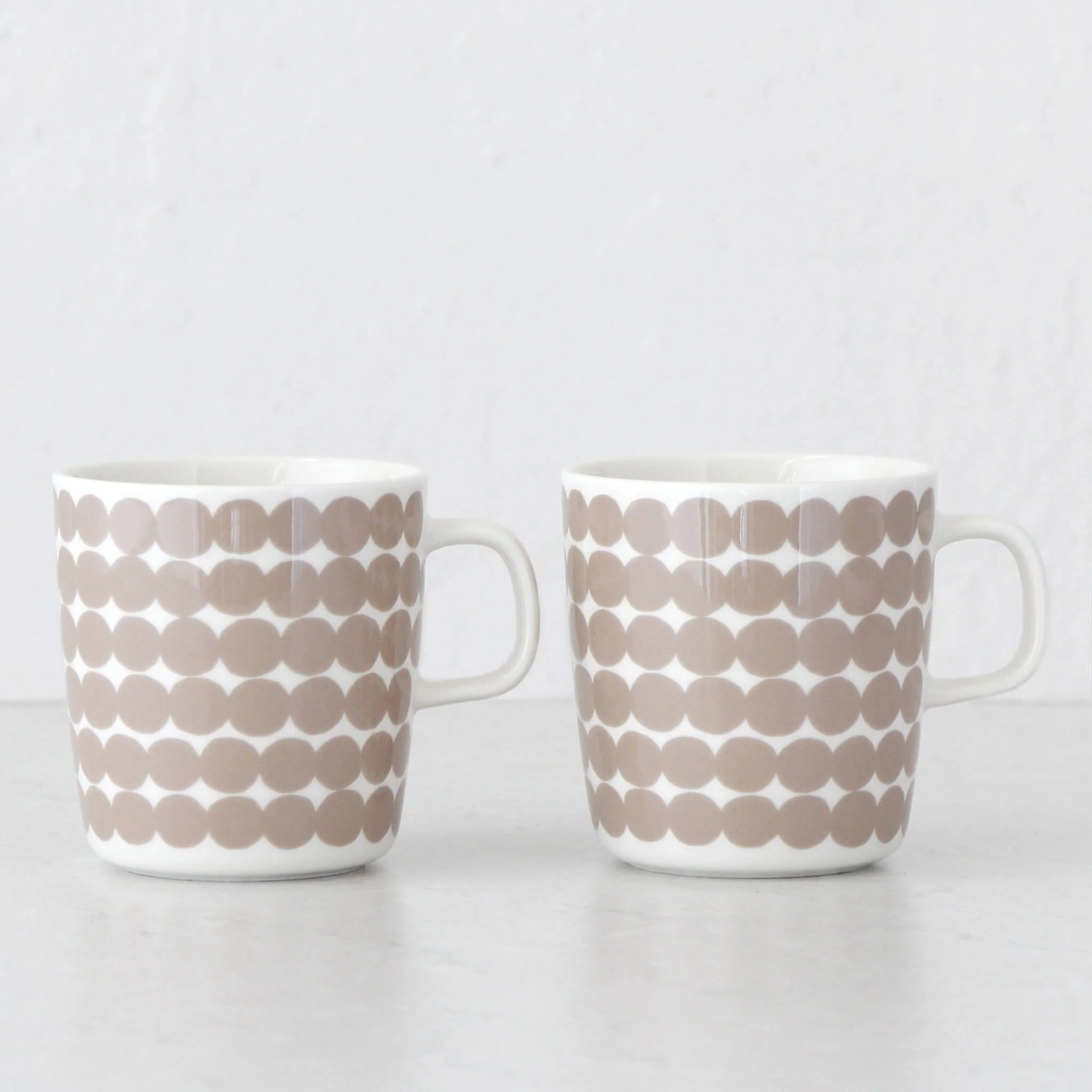 MARIMEKKO | OIVA SIIRTO RASYMATTO COFFEE MUG 4DL | BEIGE + WHITE | BUNDLE X2