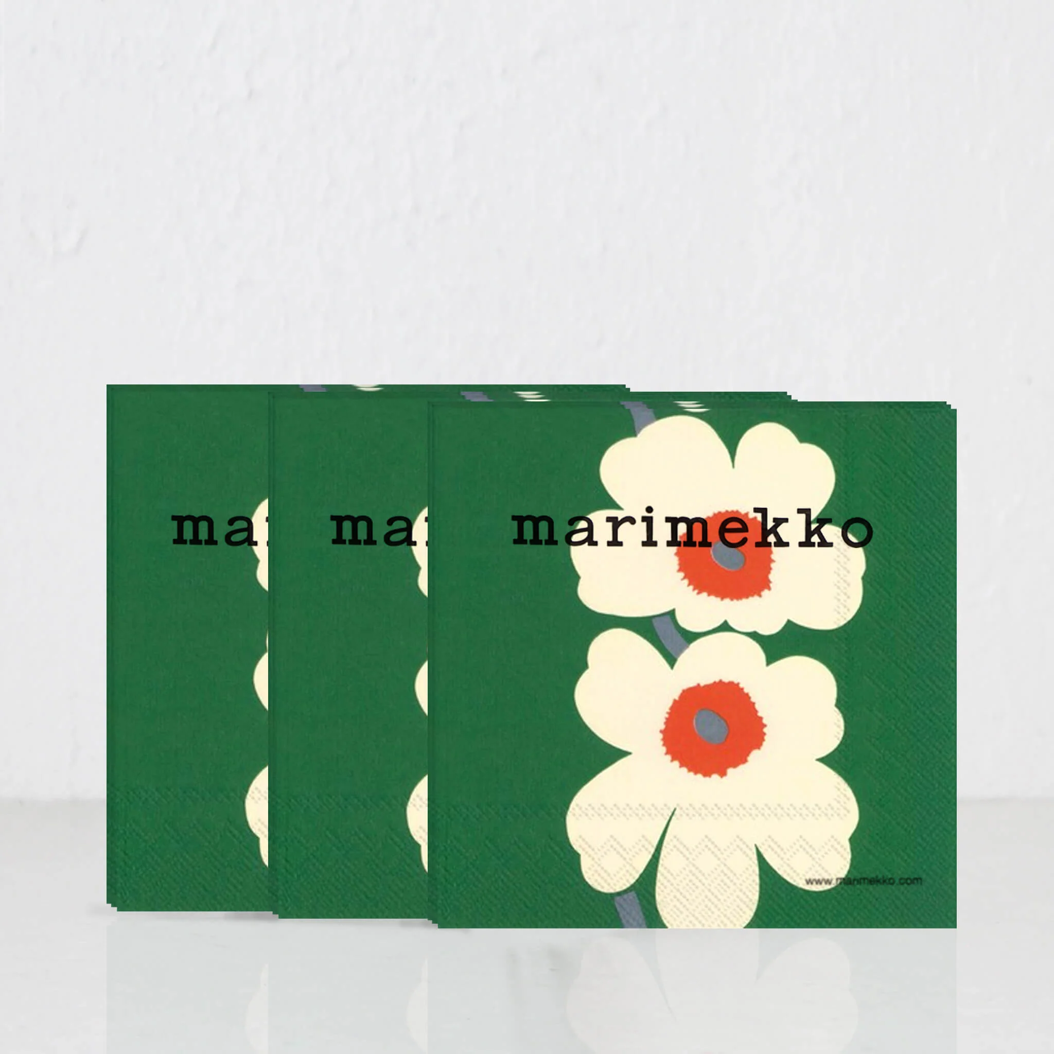 MARIMEKKO | UNIKKO PAPER NAPKIN BUNDLE X3 | 60TH ANNIVERSARY GREEN