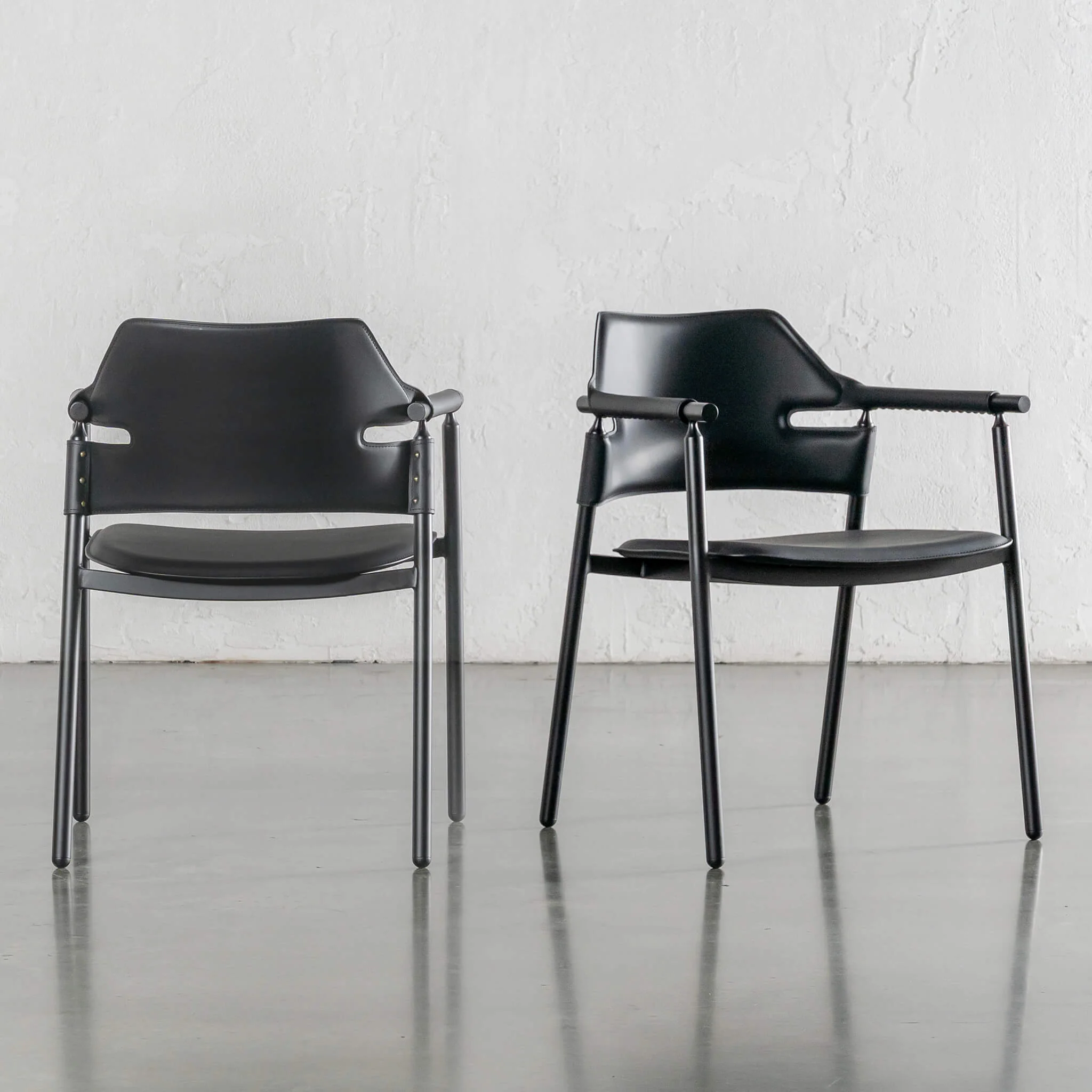 MARTANA VEGAN LEATHER DINING CHAIR | NOIR BLACK - Image 2