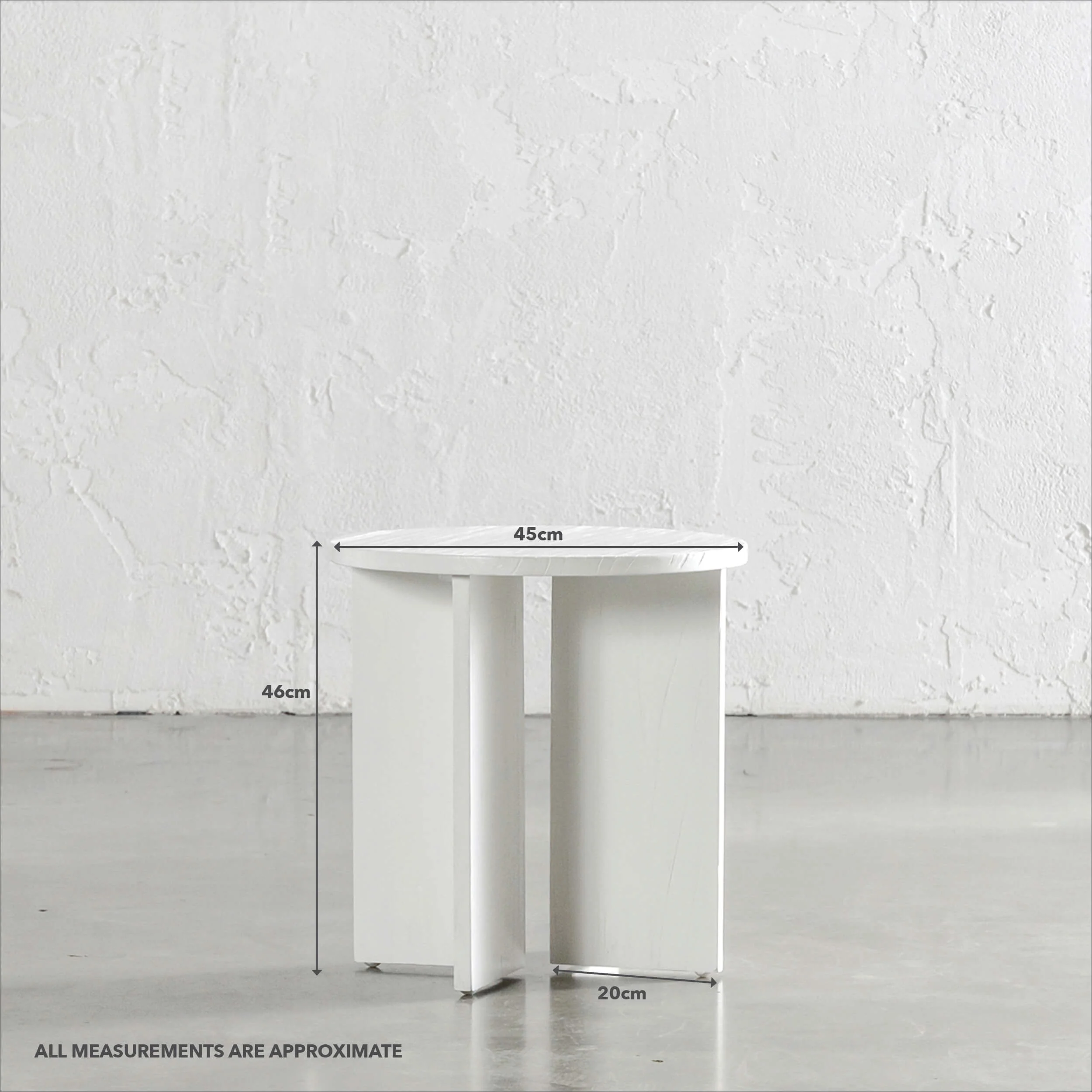 AMARA CROSS BASE SIDE TABLE | 45CM | WHITE - Image 5