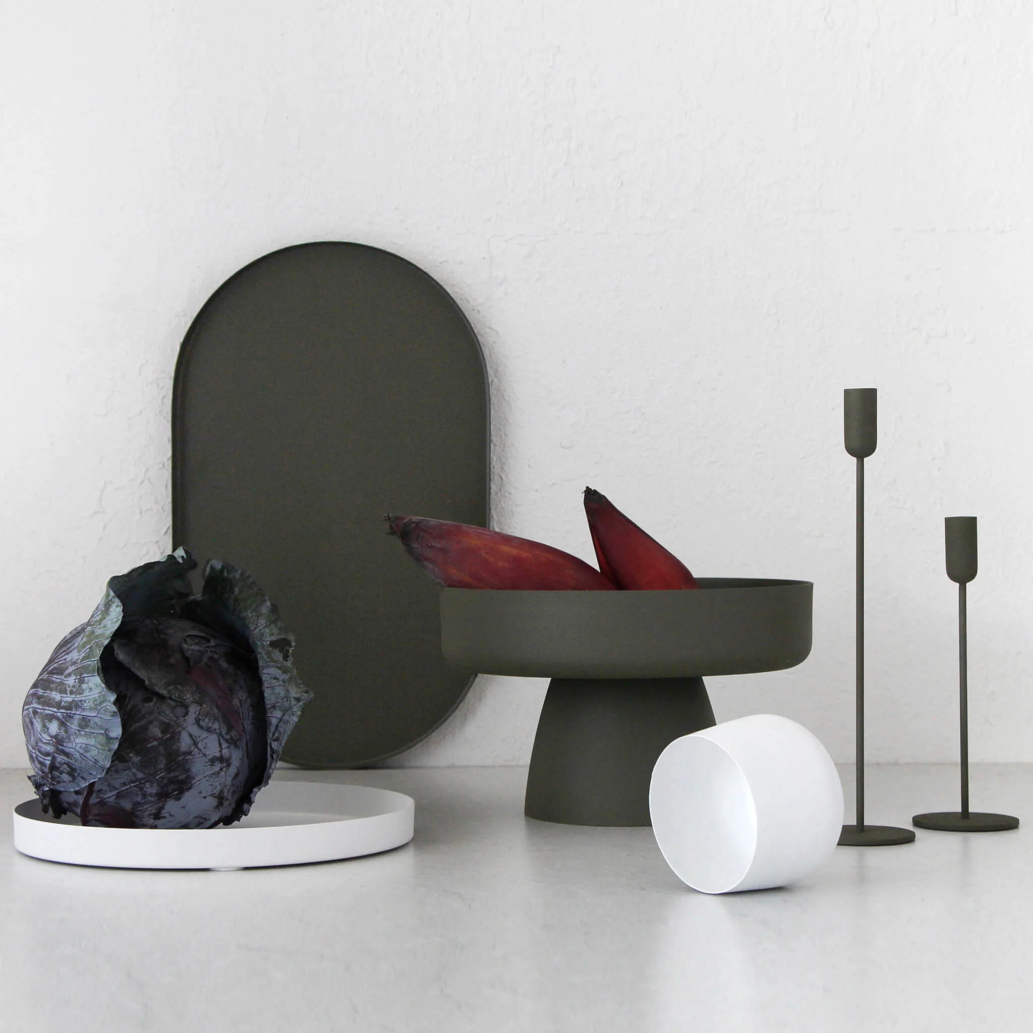 MONA CANDLE HOLDER LARGE BUNDLE X2 | OLIVE - Image 4