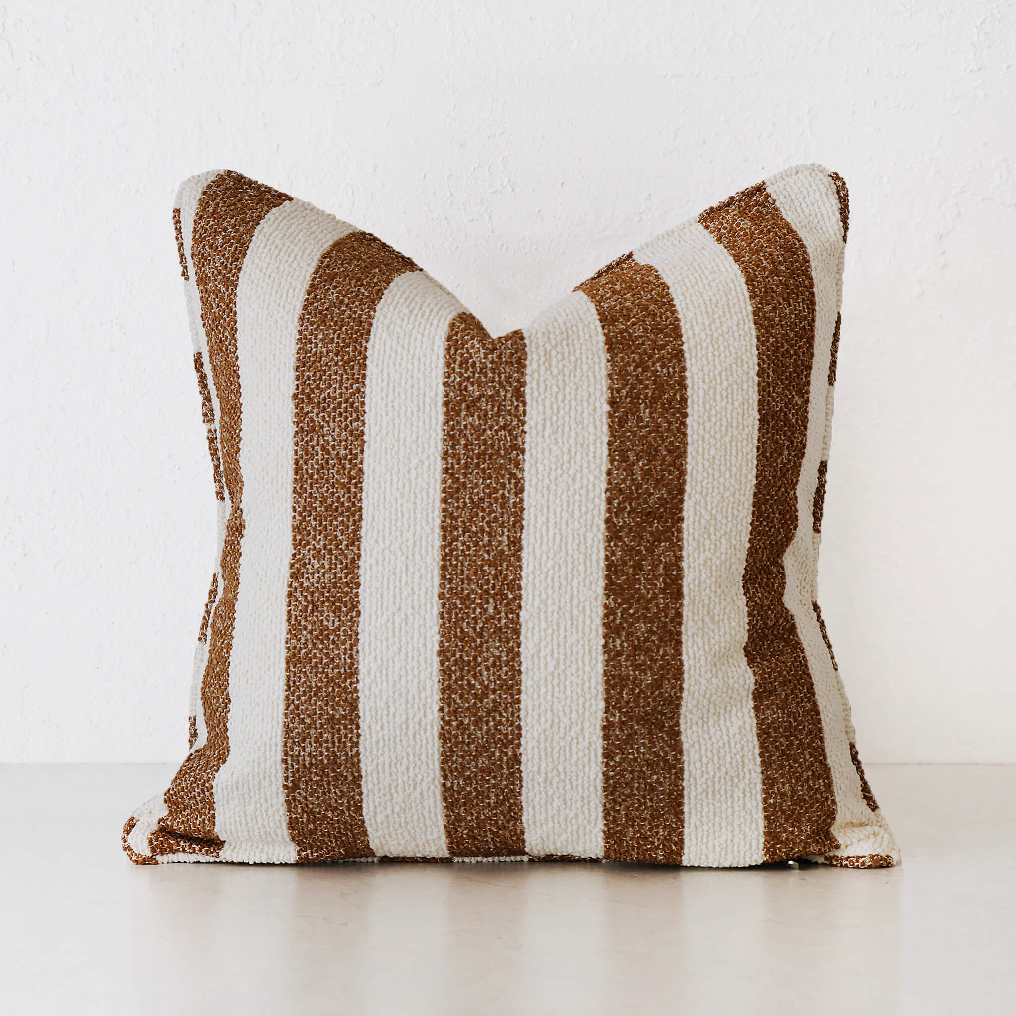 NAPOLI CUSHION BUNDLE X2  |  60X60  |  BURNT CARAMEL + BONE STRIPE - Image 3