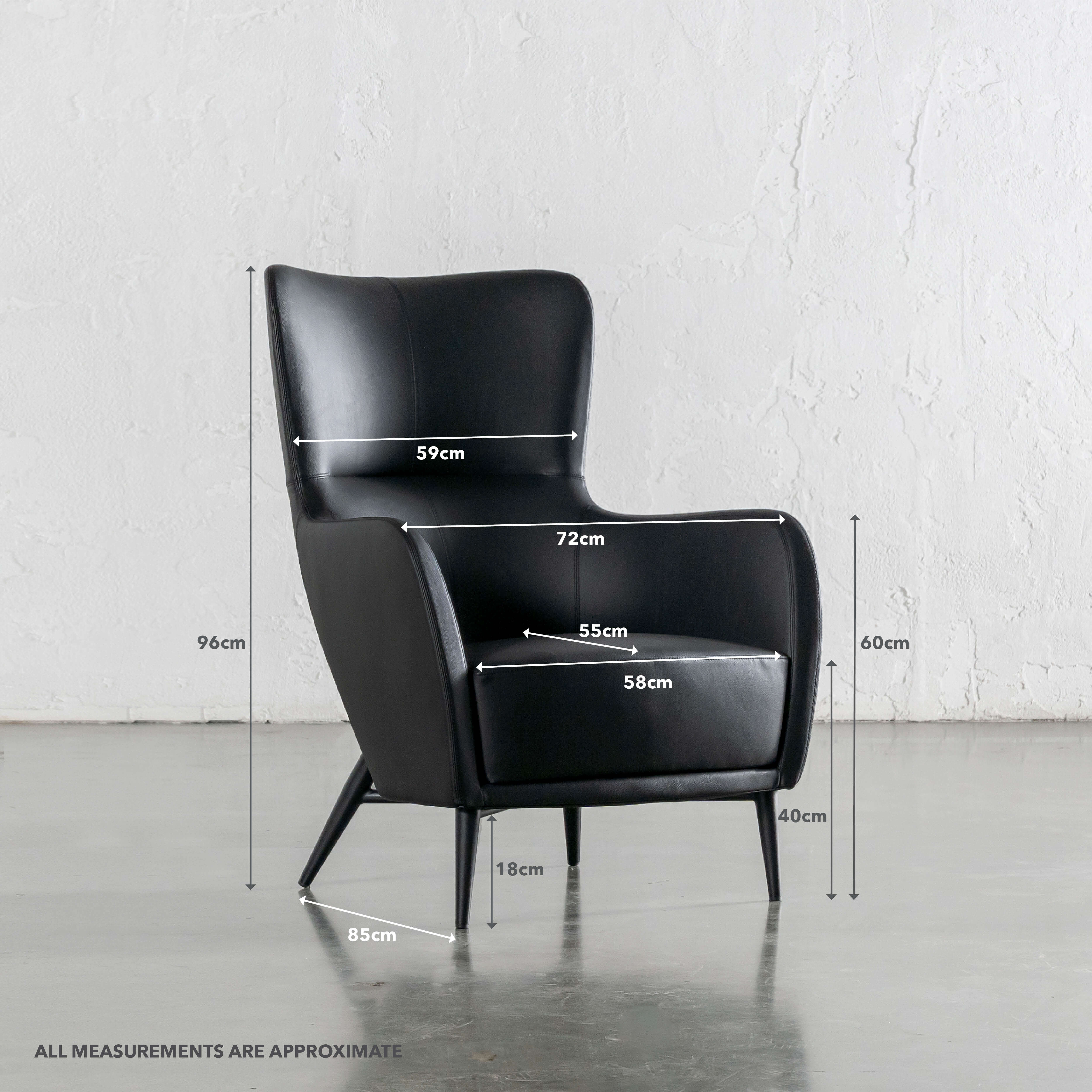 NEIMAN ARMCHAIR  |  NOIR BLACK VEGAN LEATHER - Image 8