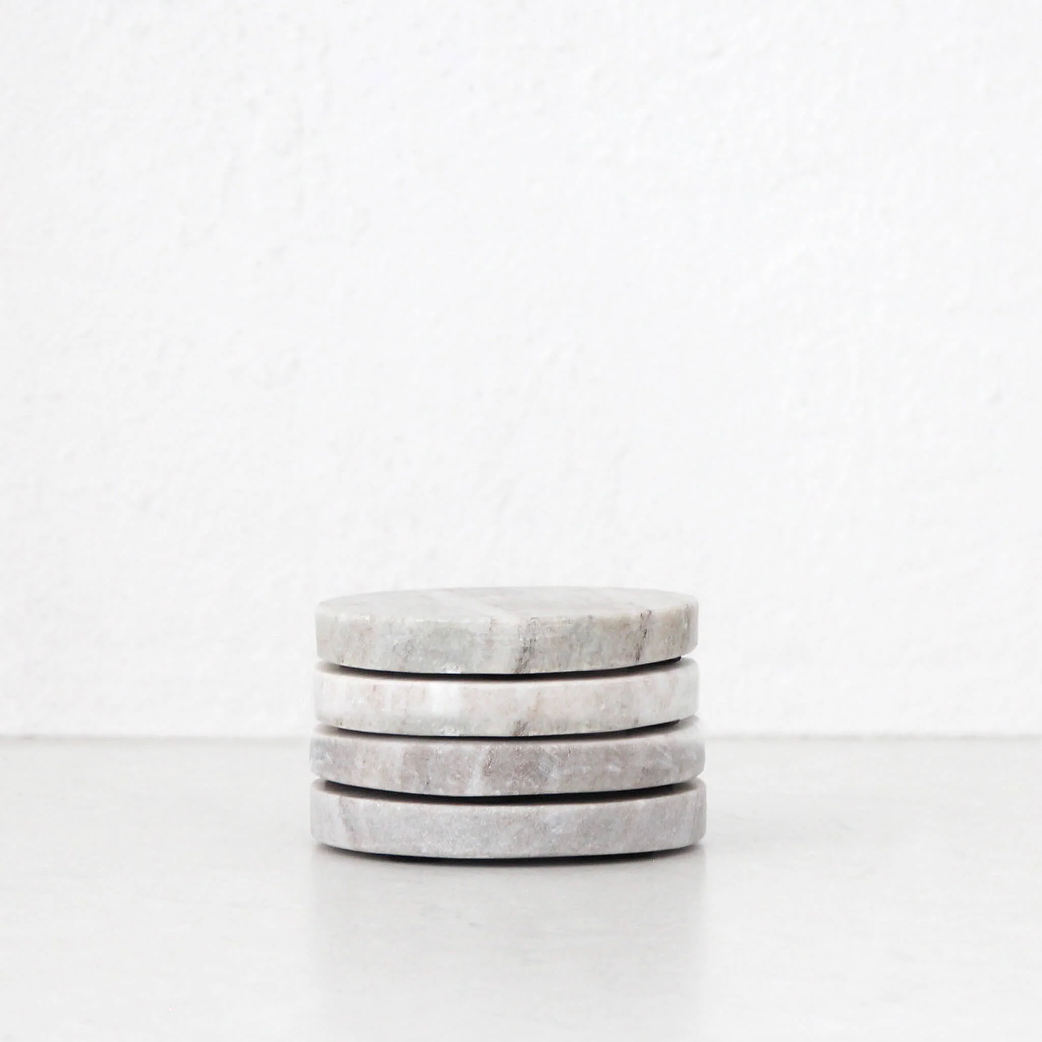 NEO ROUND MARBLE COASTER | SET OF 8 | BEIGE MARBLE - Image 3