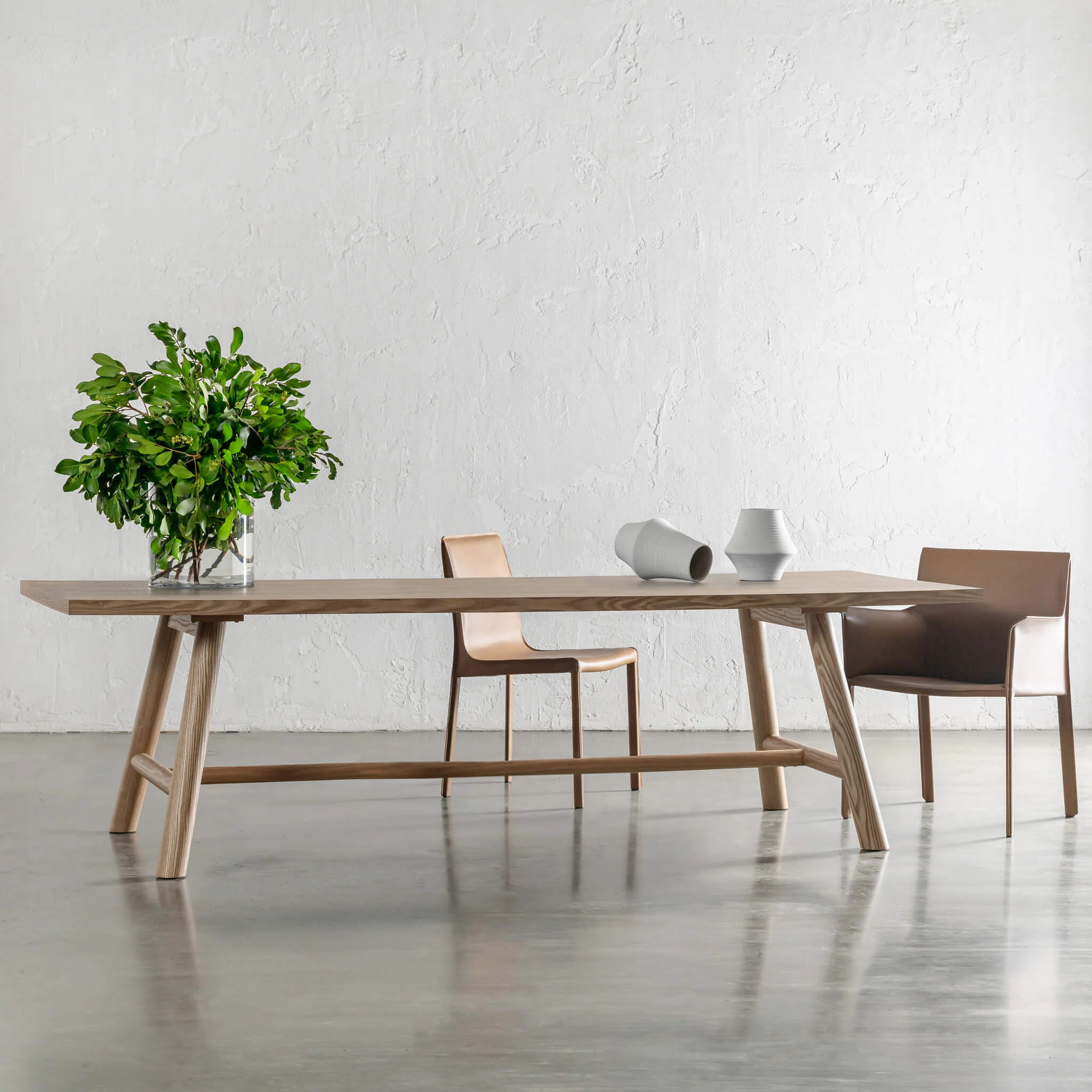 NOMA TRESTLE DINING TABLE | BIRCH ASH WOOD GRAIN | 260CM