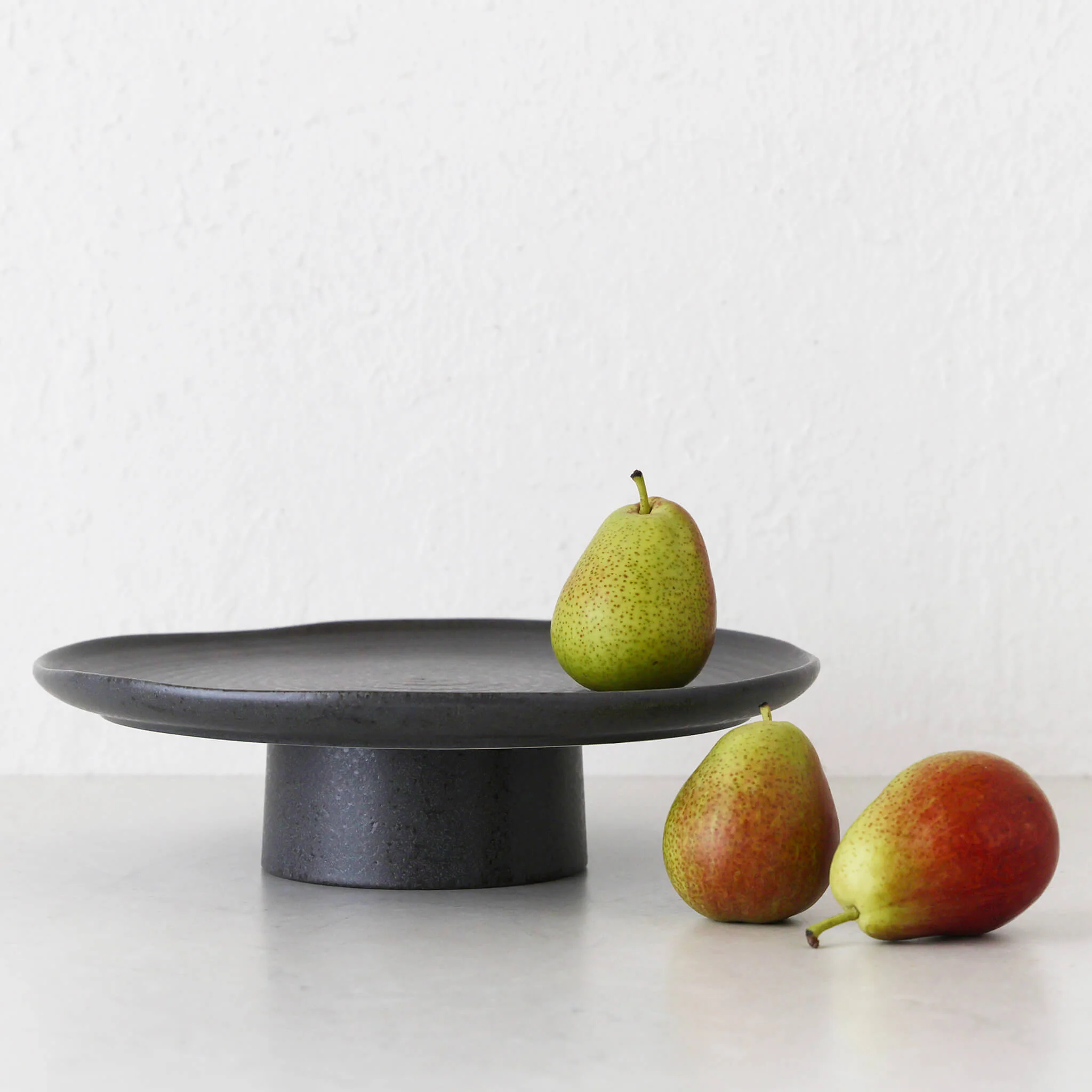 OTTAWA STONEWARE FOOTED CAKE STAND  |  STONE