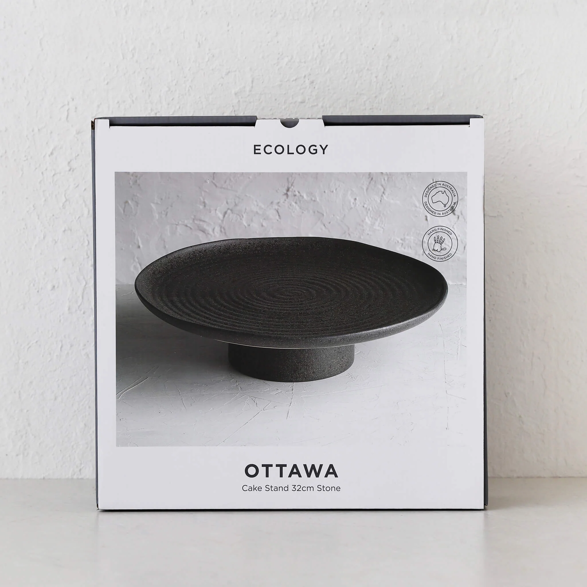 OTTAWA STONEWARE FOOTED CAKE STAND  |  STONE - Image 6